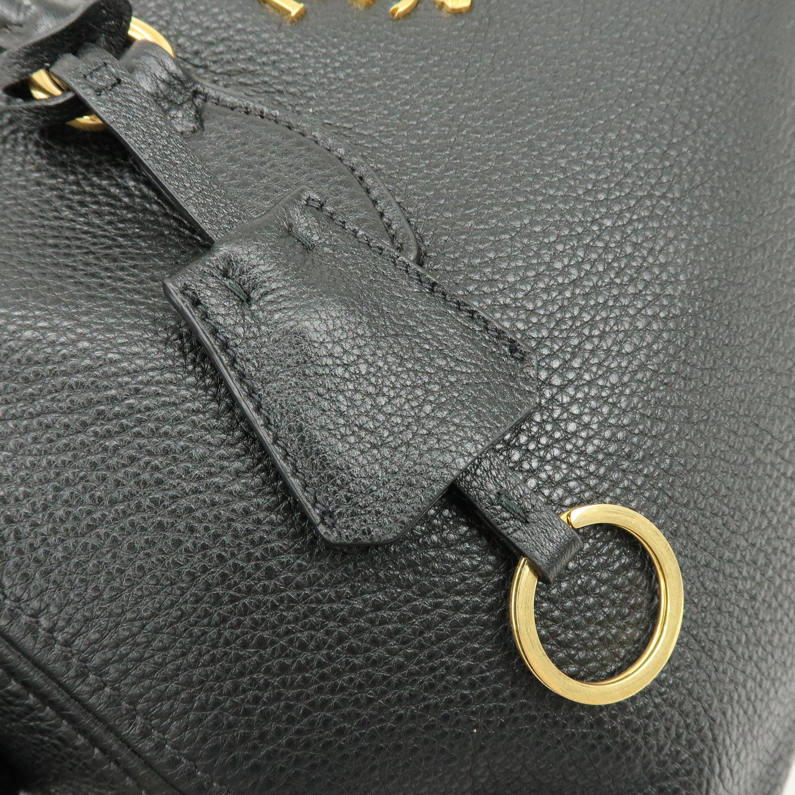 PRADA Leather 2Way Bag Hand Bag Shoulder Bag Black 1BB023