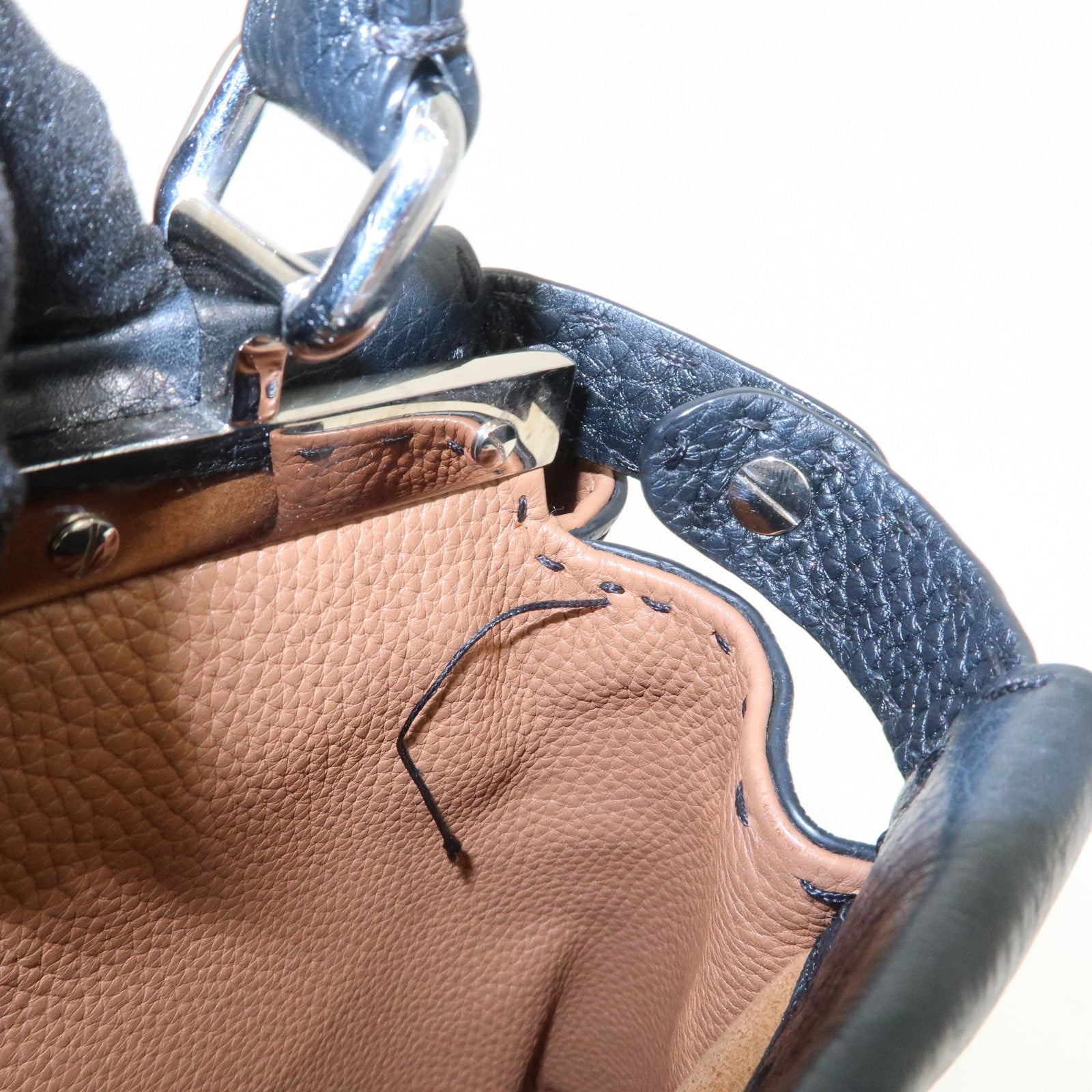 FENDI Selleria Peekaboo Regular Leather 2Way Shoulder Bag 8BN290 Used