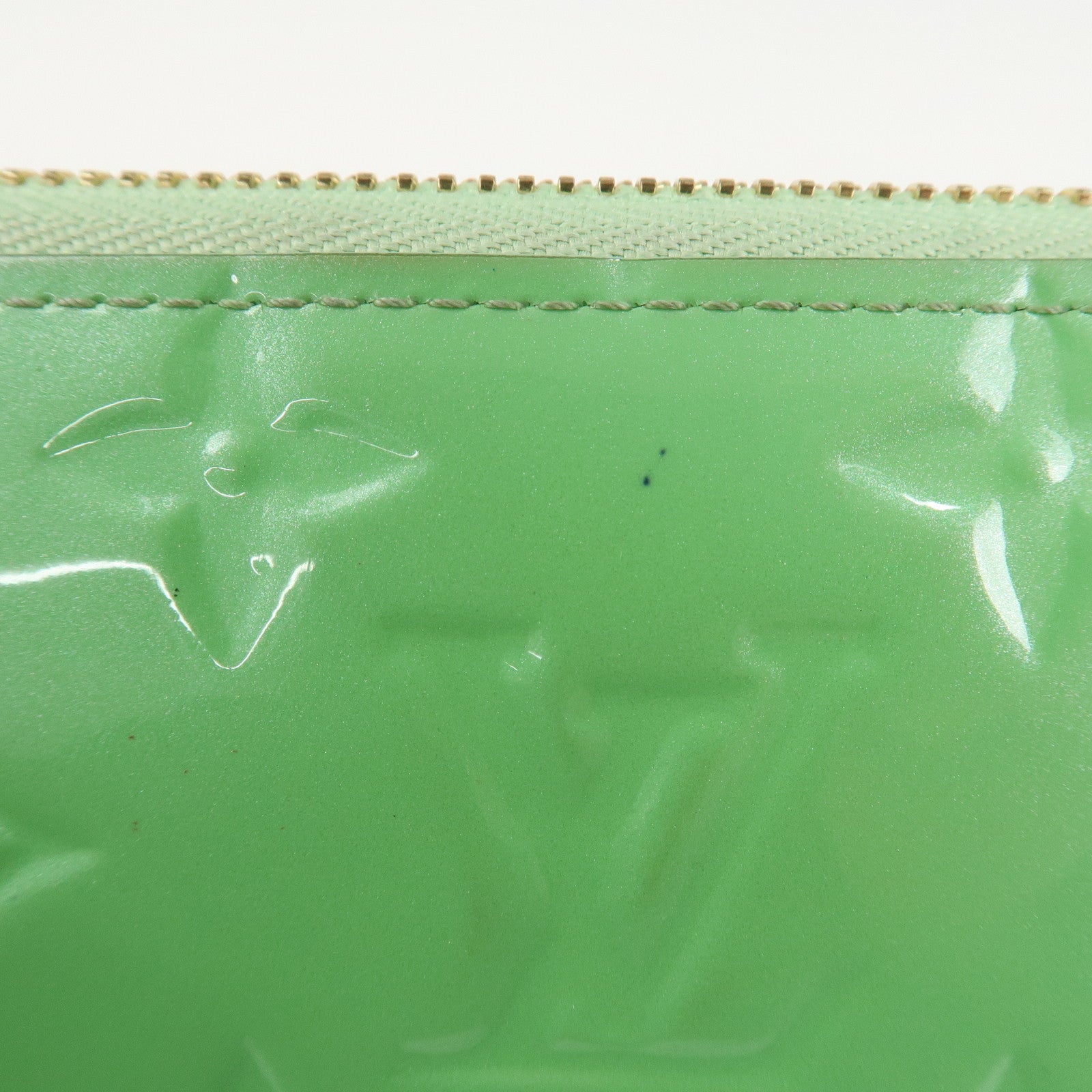 Louis Vuitton Monogram Vernis Zippy Wallet Light Green M82065 Used