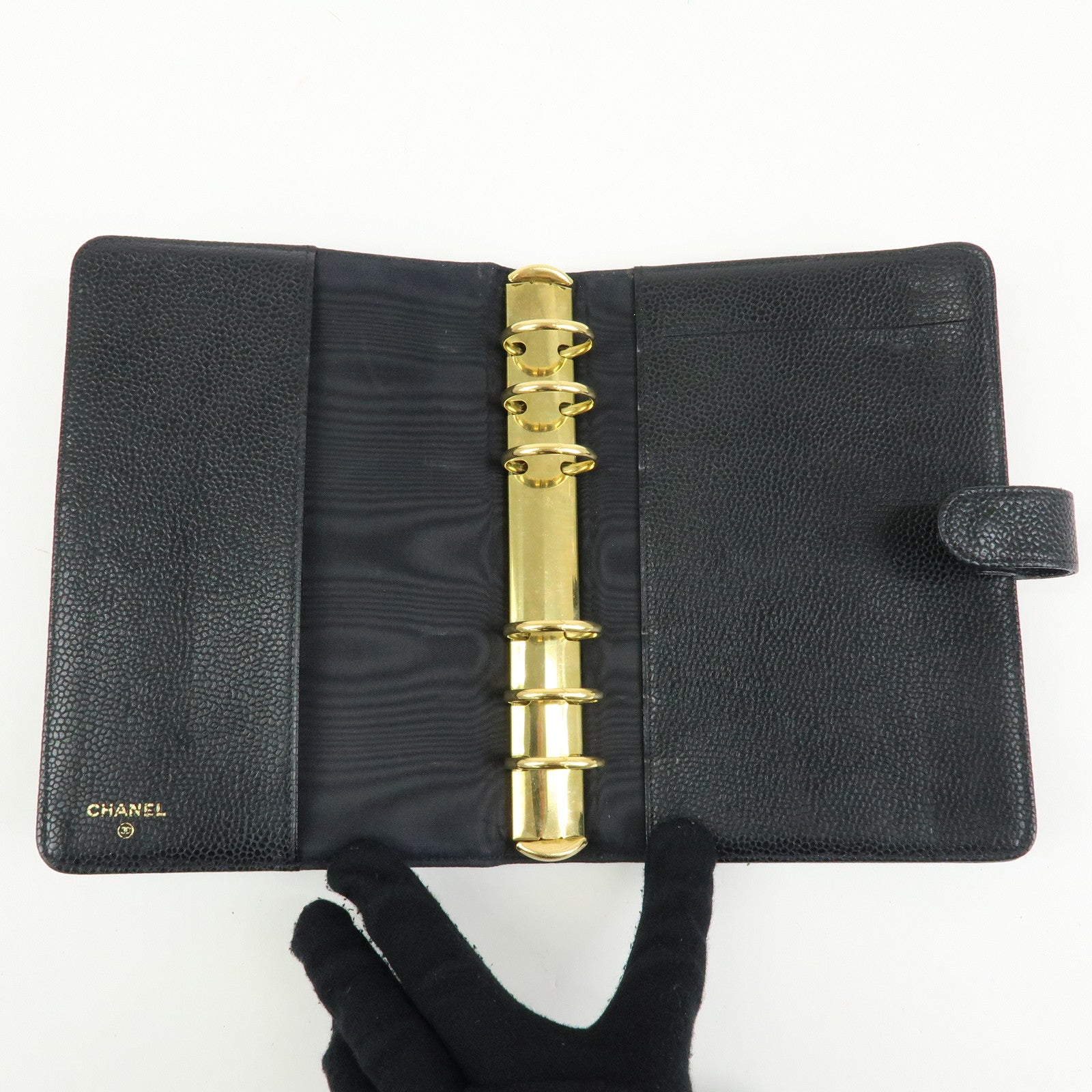 CHANEL COCO Mark Caviarskin Agenda Cover Planner Cover Black