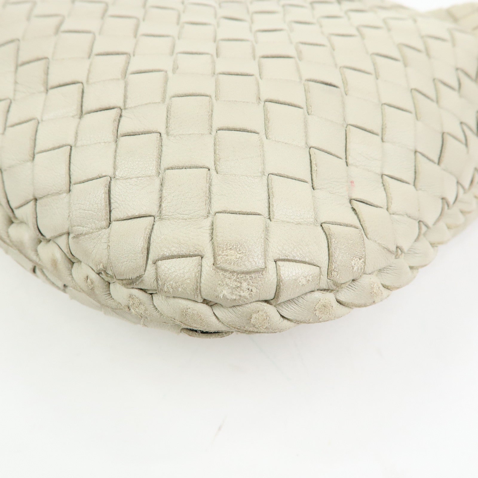 BOTTEGA VENETA Intrecciato Leather Shoulder Bag Hand Bag Ivory