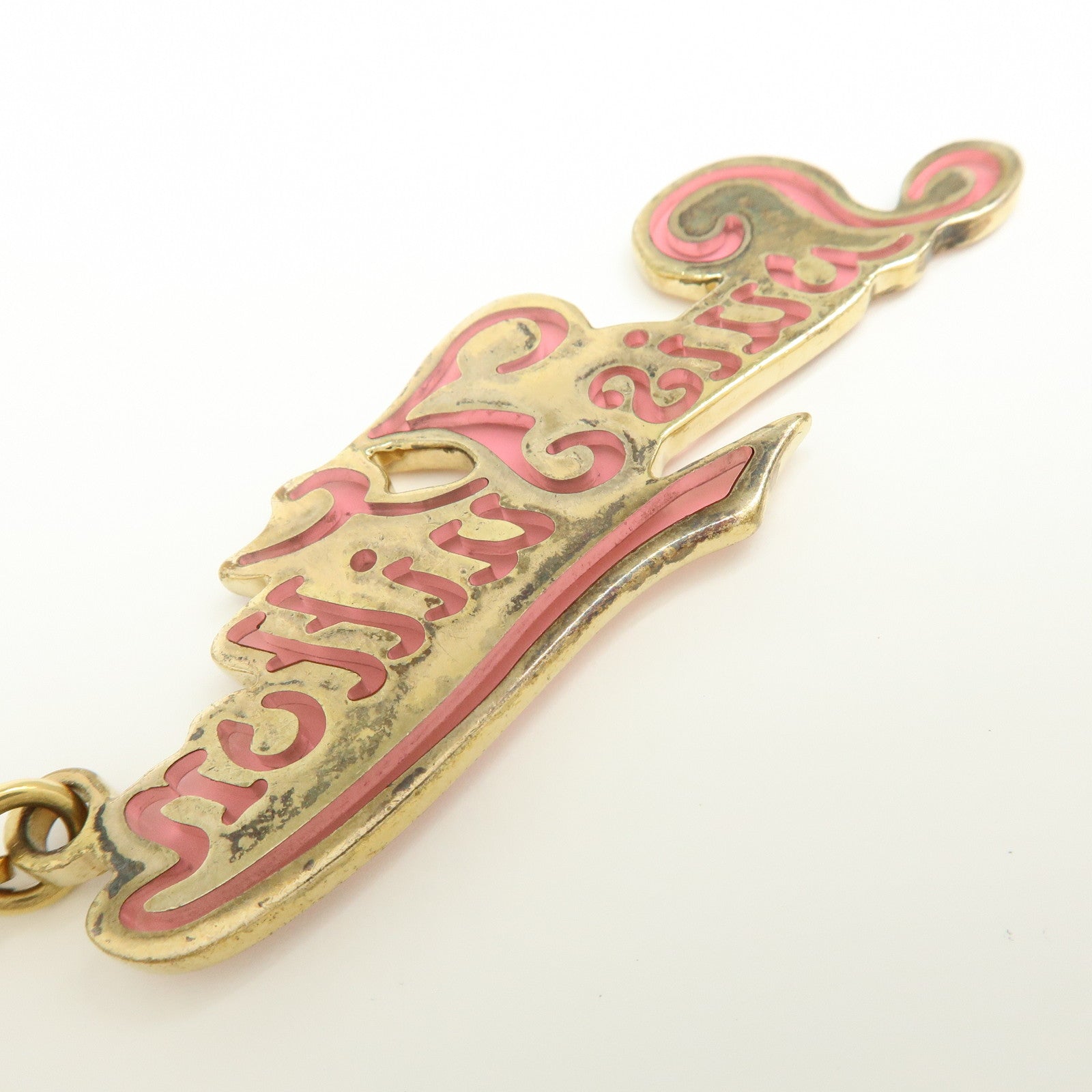 Louis Vuitton Logo Set of 2 Metal Bag Charm Key Charm Gold