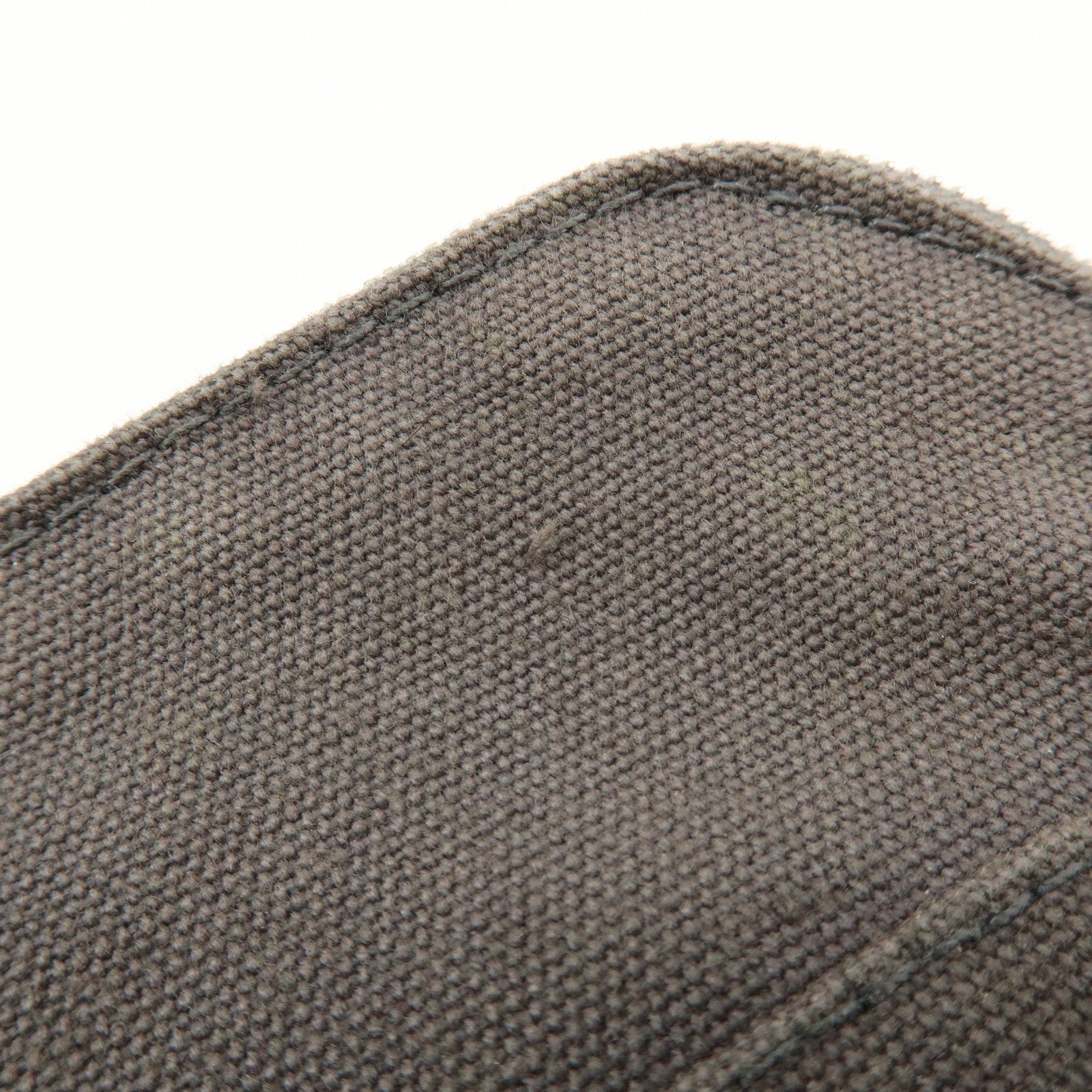 HERMES Bolide Mini Mini 16 Canvas Leather Pouch Gray Beige