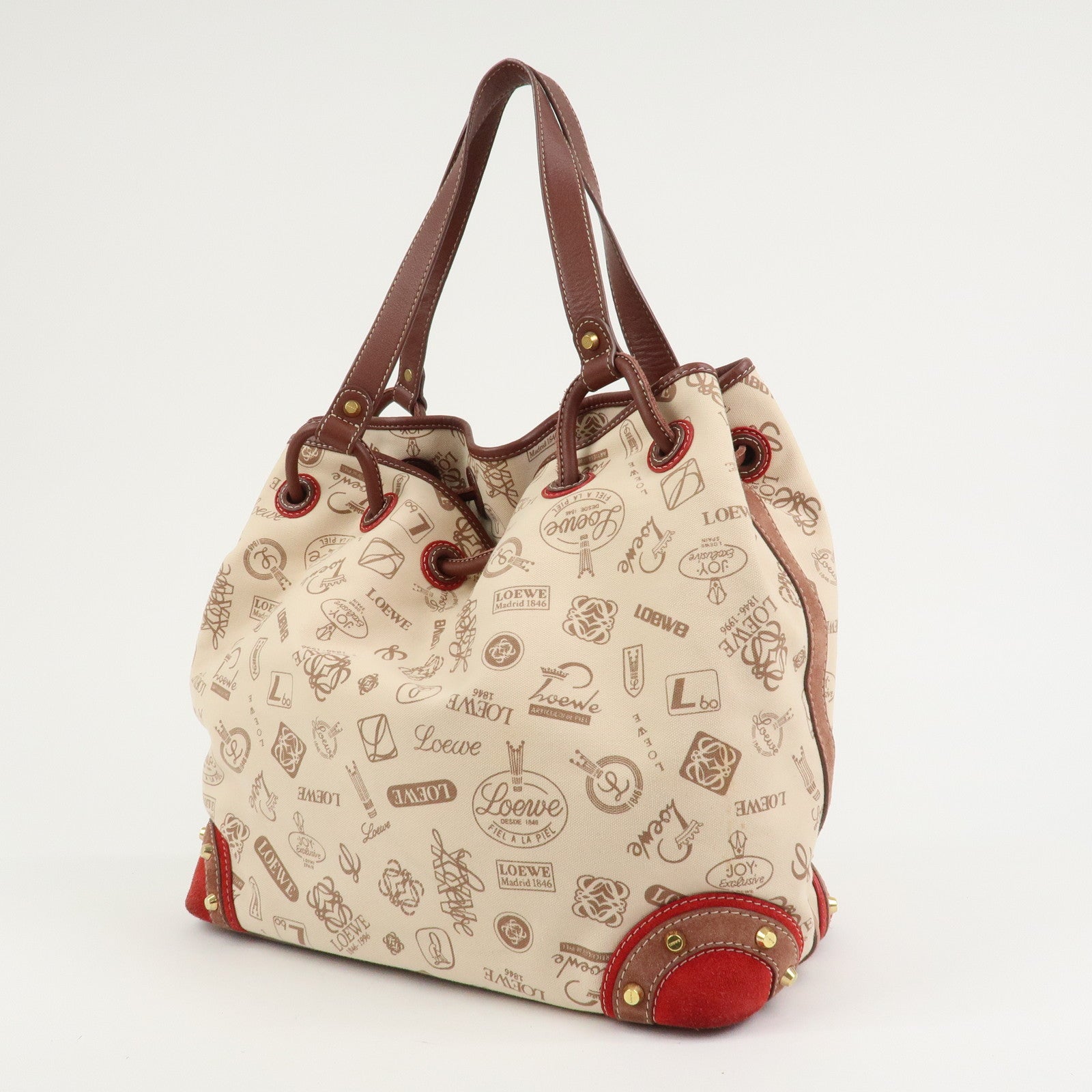 LOEWE Anagram Canvas Suede Leather Tote Bag 160th Anniversary