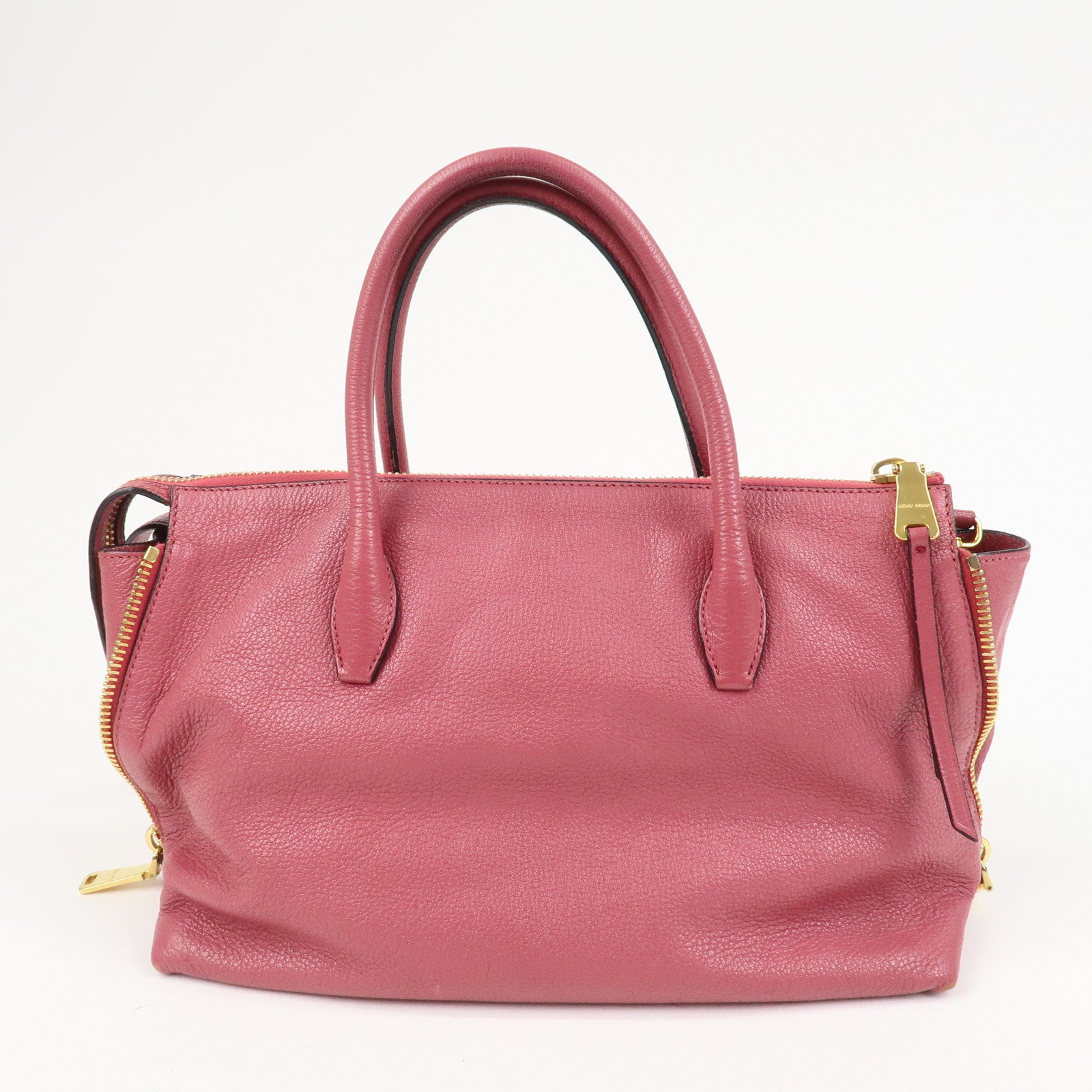 MIU MIU Logo Madras Leather 2WAY Bag Hand Bag Shoulder Bag RN1016