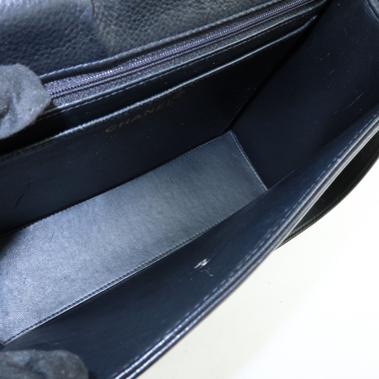 CHANEL Calf Leather Shoulder Bag Black