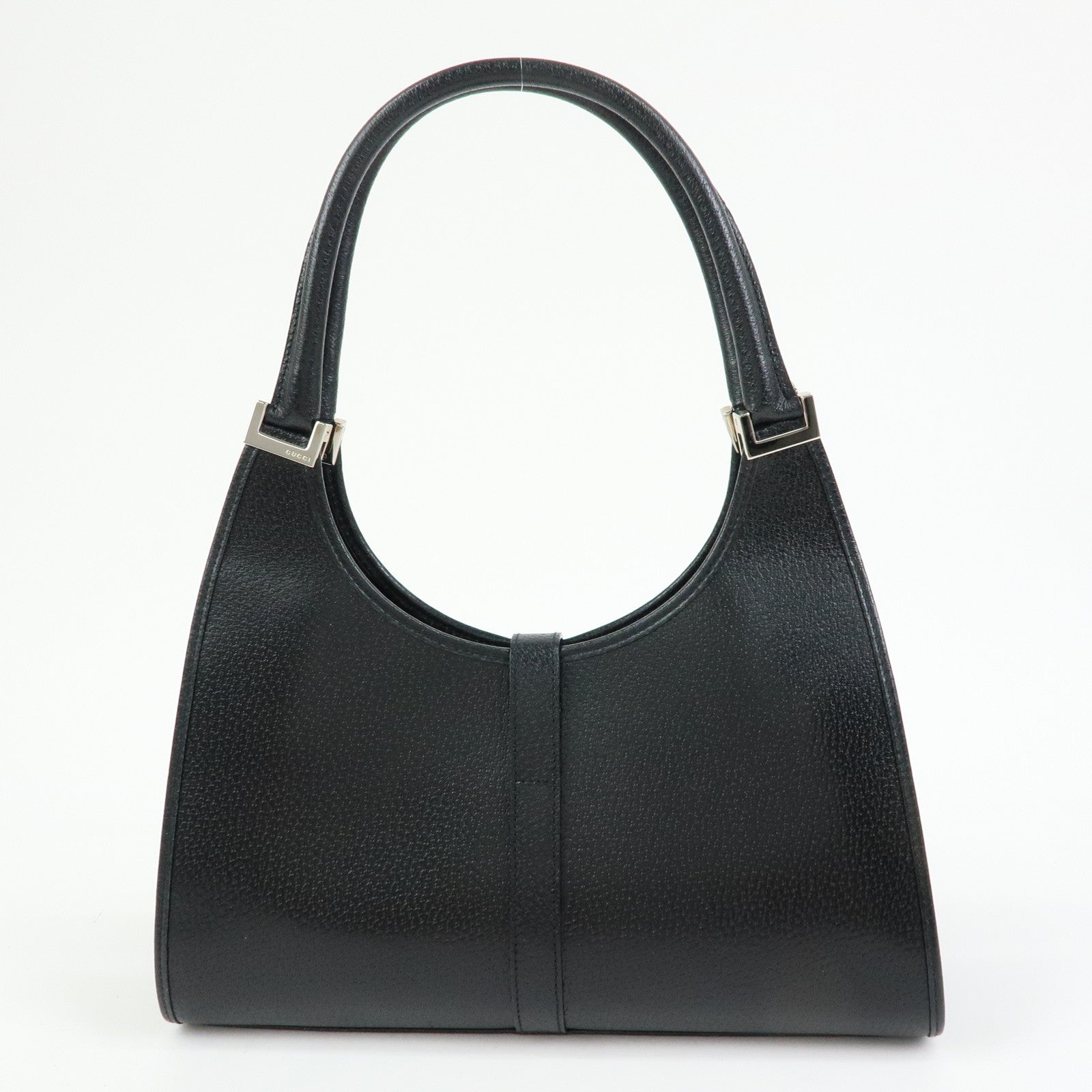 GUCCI Jackie Leather Shoulder Bag Hand Bag Black 002.1067