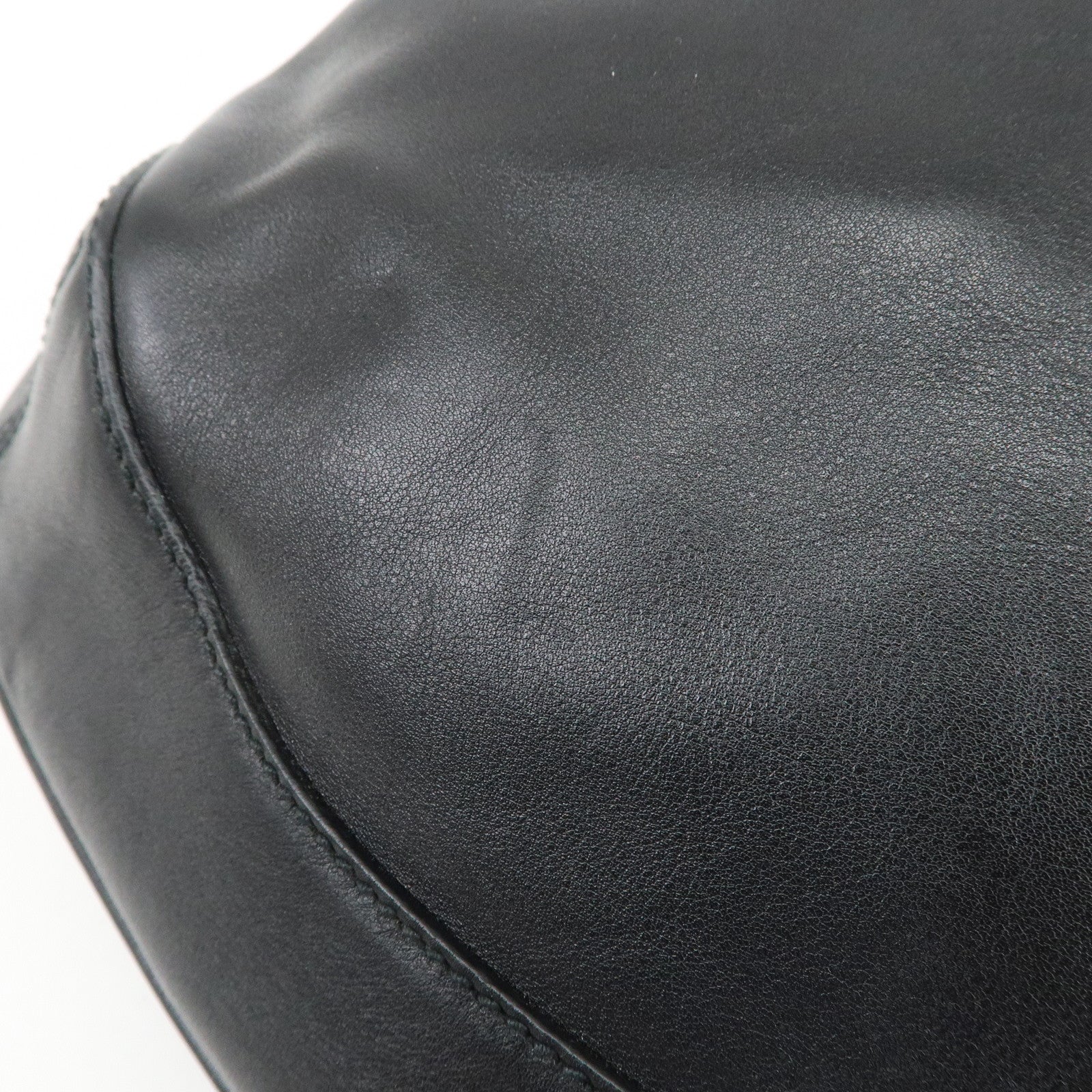 GUCCI Bamboo Leather 2Way Bag Hand Bag Shoulder Bag Black 169961