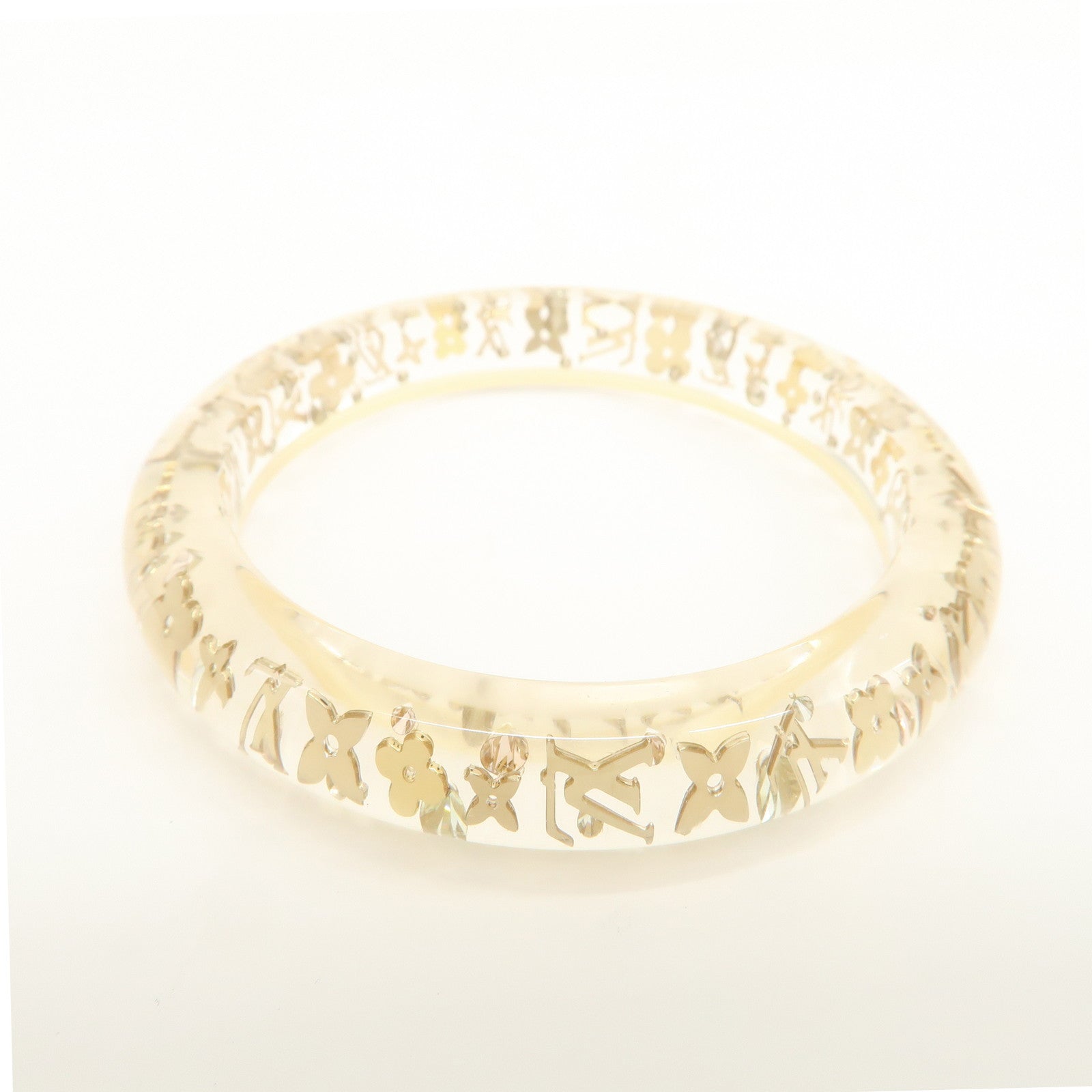 Louis Vuitton Bracelet Inclusion Bangle Clear Gold M65202