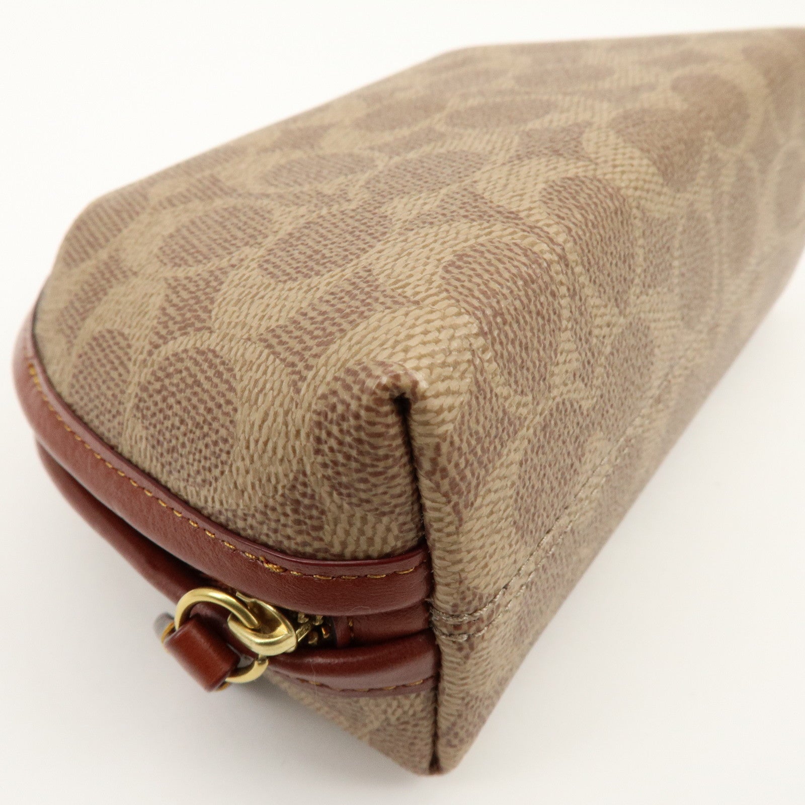 Coach Signature PVC Pouch Cosmetic Pouch Brown