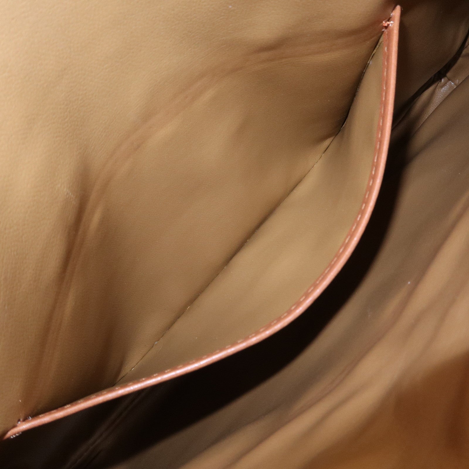 CELINE Macadam PVC Leather Clutch Bag Pouch Brown