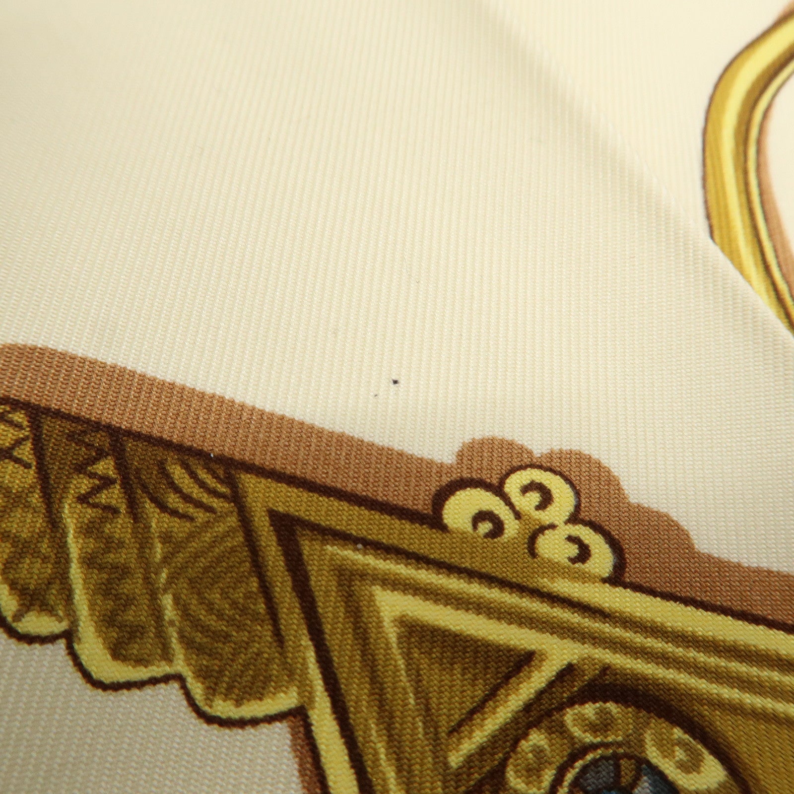 HERMES Carre 90 Silk 100% Scarf PARURES DES SABLES Gold Brown Used