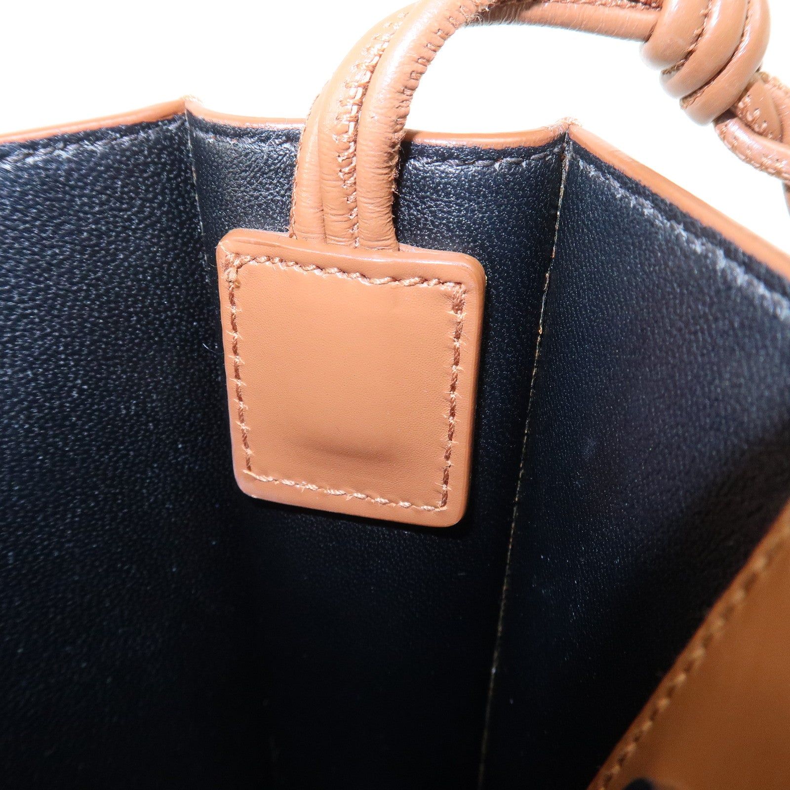 JIL SANDER Leather Tangle Small Shoulder Bag Crossbody Bag Brown