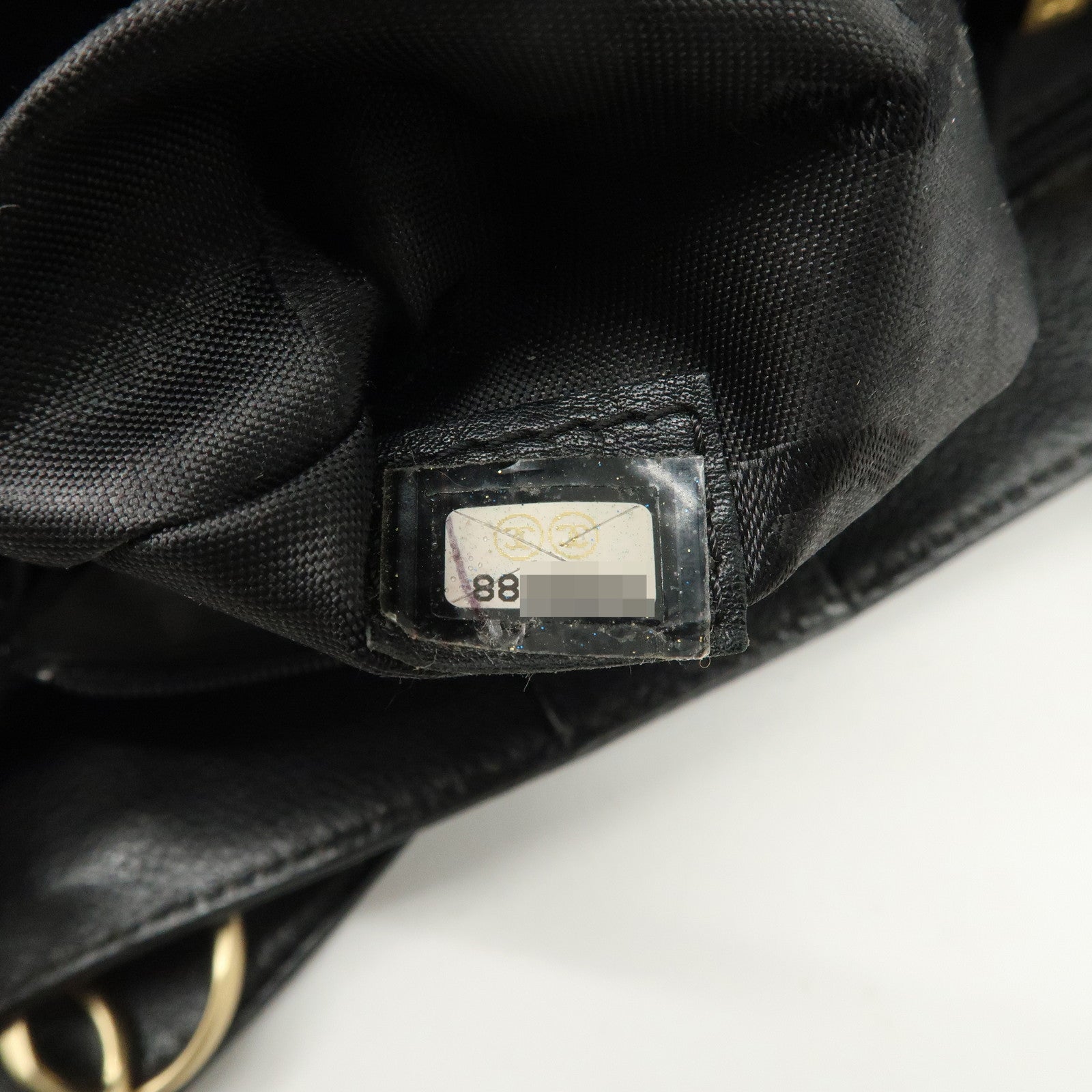 CHANEL COCO Mark Chain Tote Bag Shoulder Bag Black Gold Used