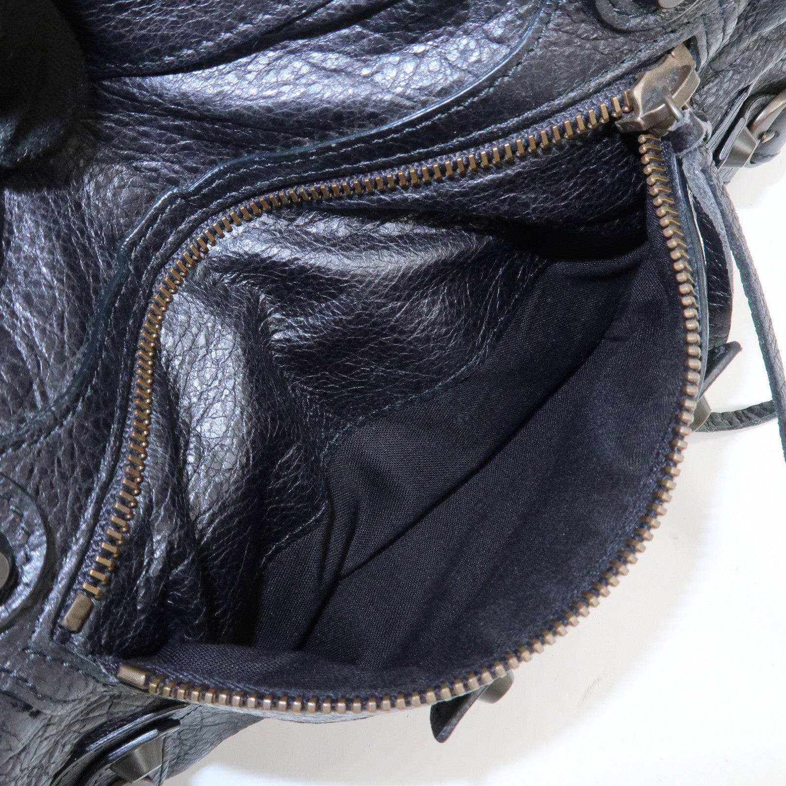 BALENCIAGA The First Leather 2Way Bag Shoulder Bag Black 103208