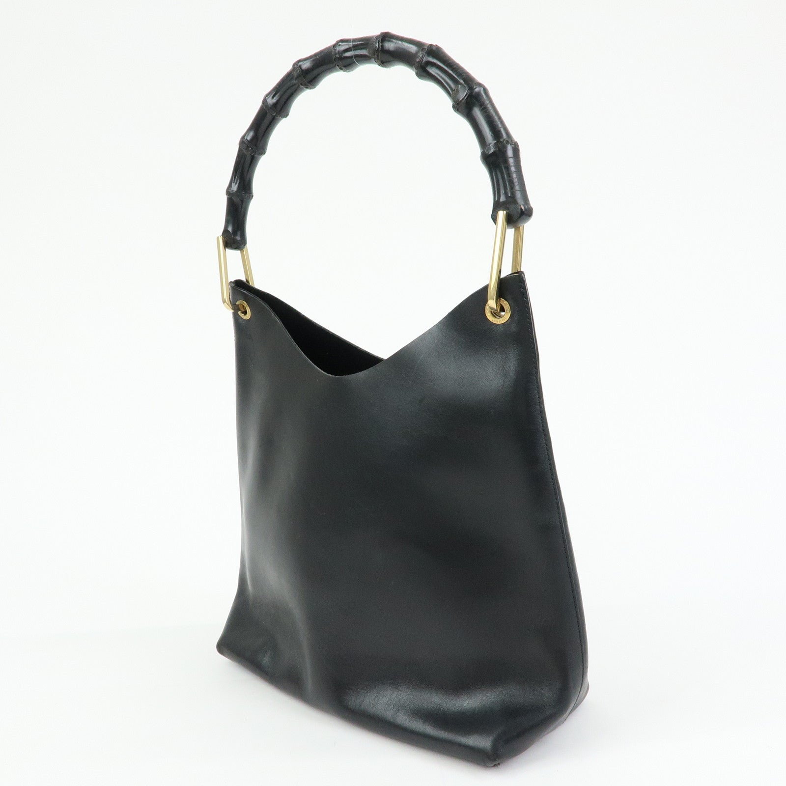 GUCCI Bamboo Leather Shoulder Bag Black 001・1553・1880