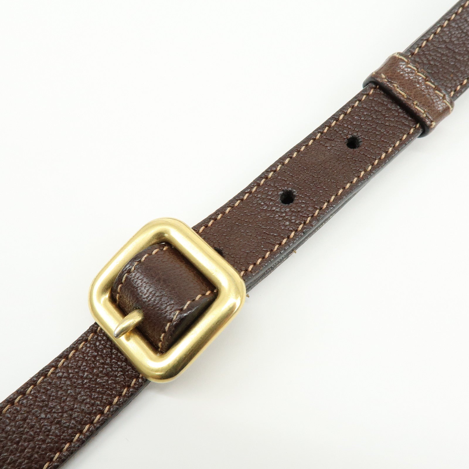 PRADA Logo Jacquard Leather Shoulder Bag Crossbody Bag Brown