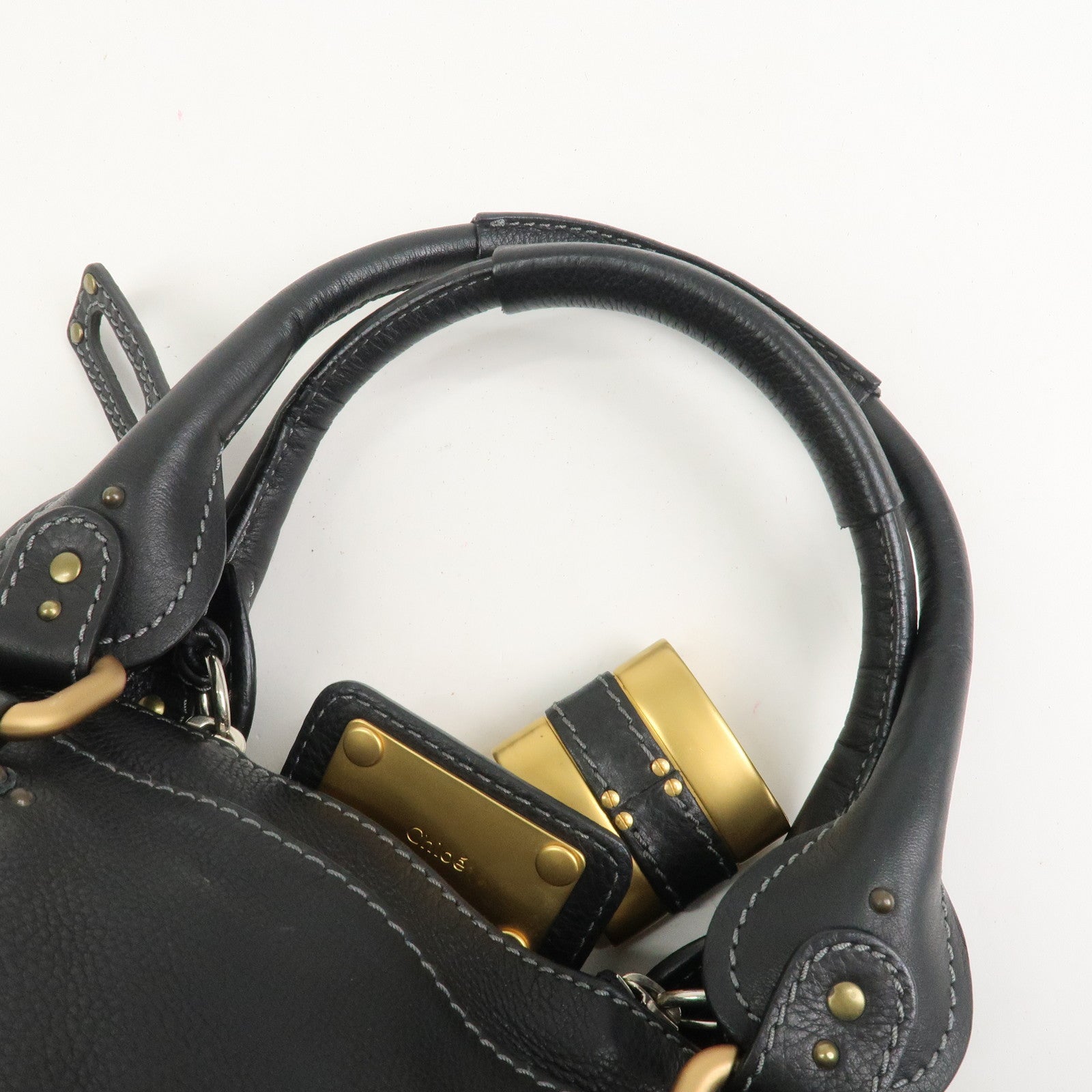 Chloe Paddington Medium Leather Shoulder Bag Hand Bag Black
