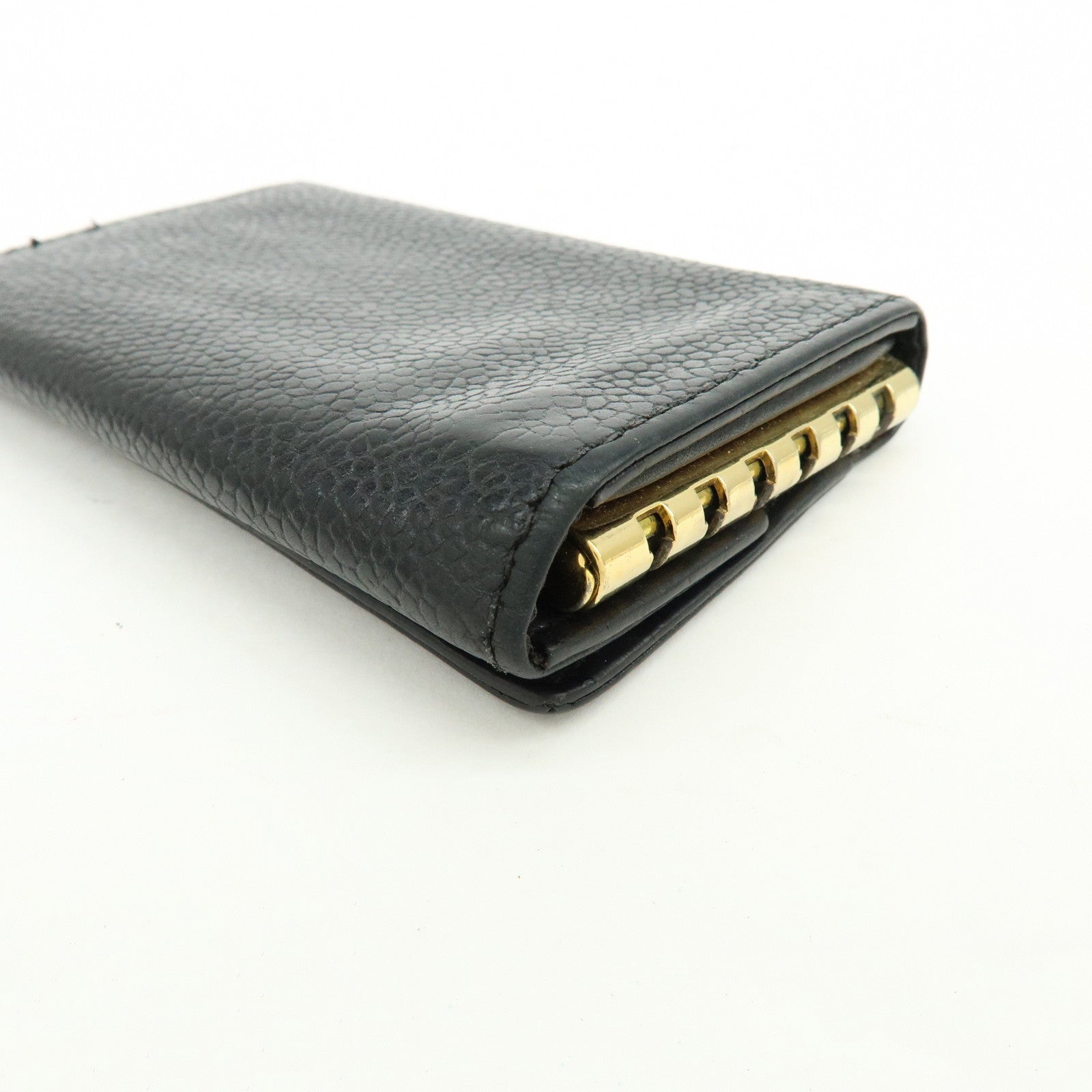 CHANEL COCO Mark Caviarskin 6Rings Key Case Key Holder Black A13502