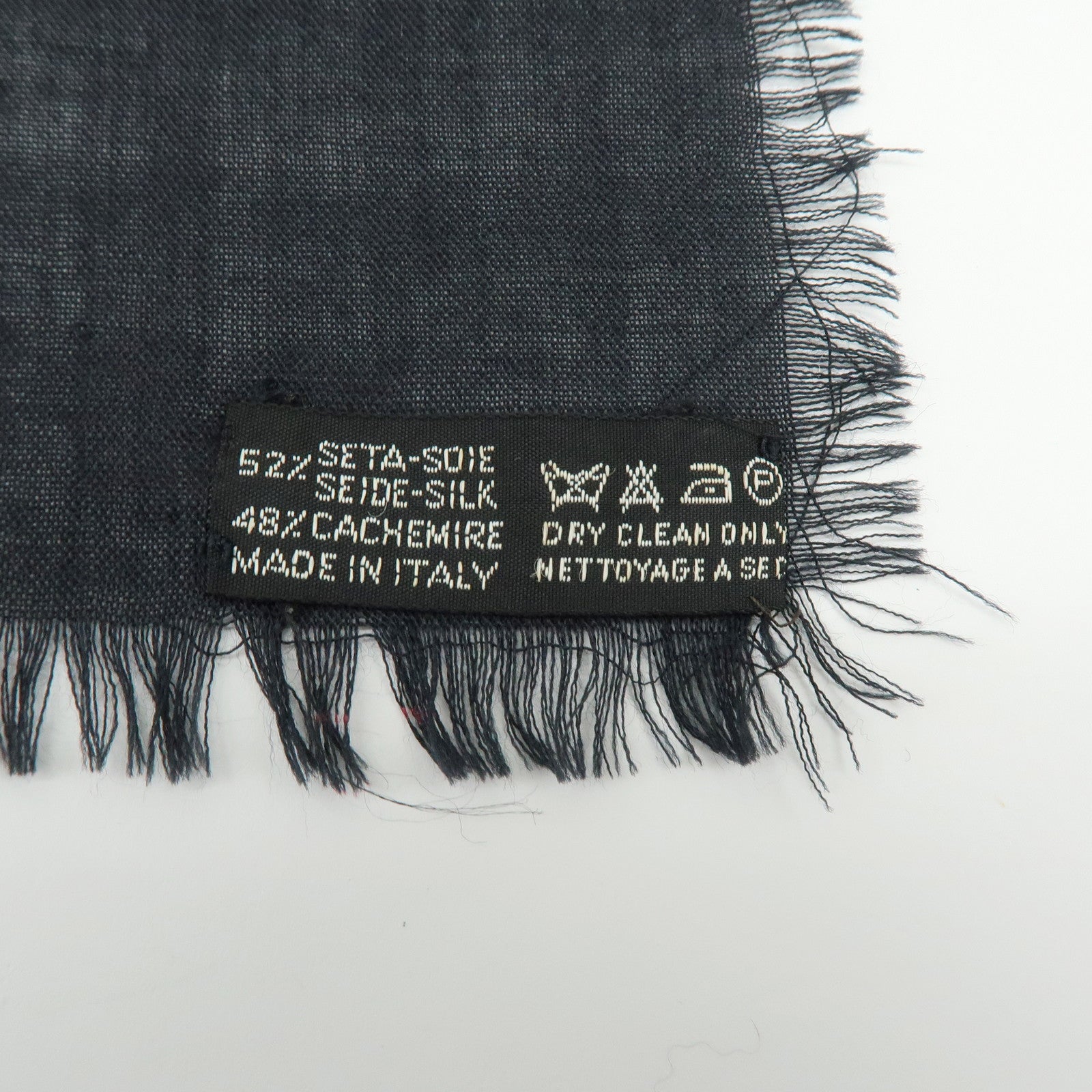 CHANEL Silk Cashmere Plaid Scarf Black Beige Wine Red