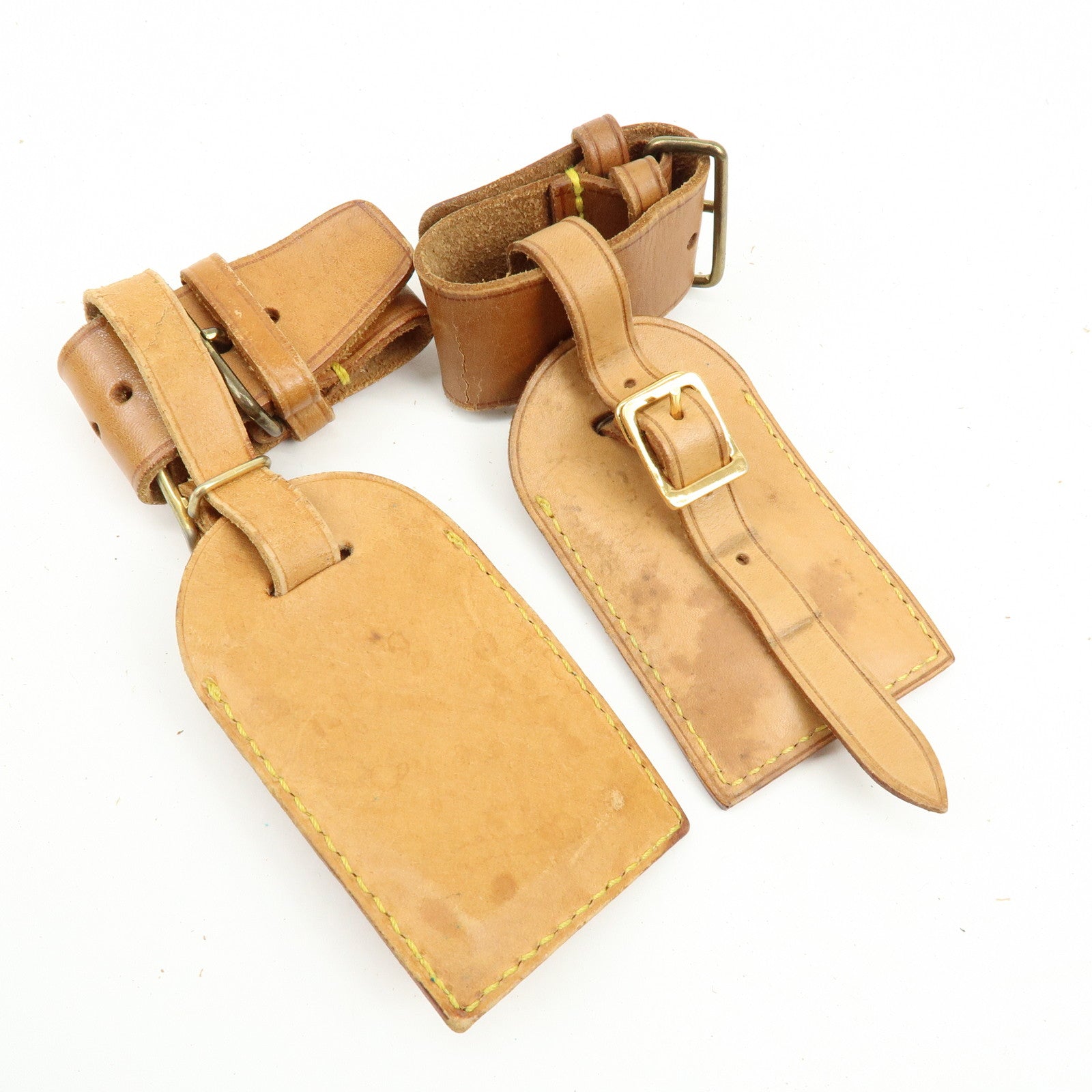Louis Vuitton Set of 10 Leather Name Tag & Poignet Natural