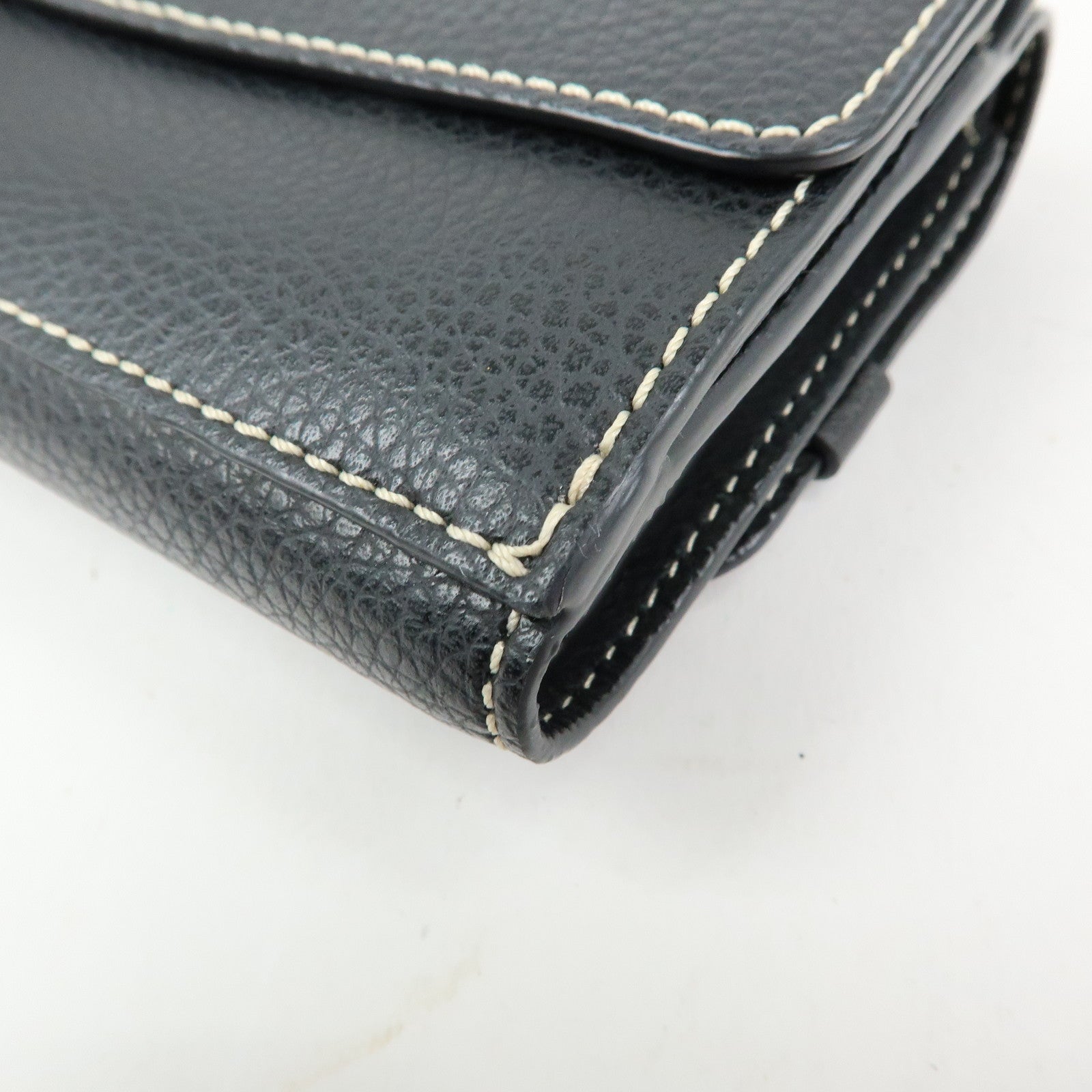 Chloe Darryl Leather Tri-fold Compact Wallet Black