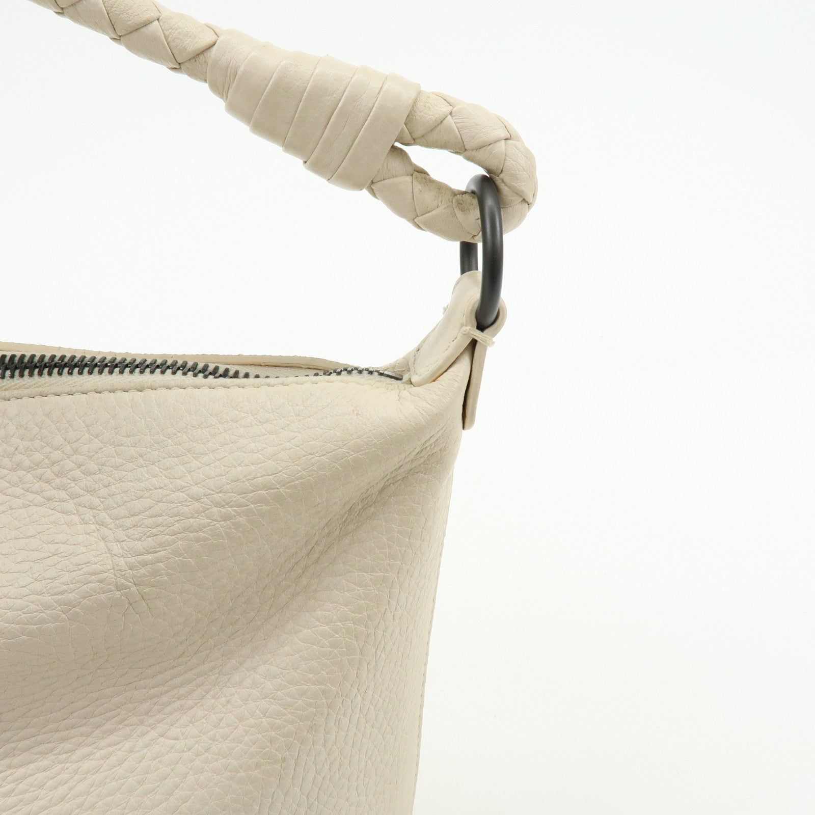 BOTTEGA VENETA Leather Shoulder Bag Hand Bag Ivory