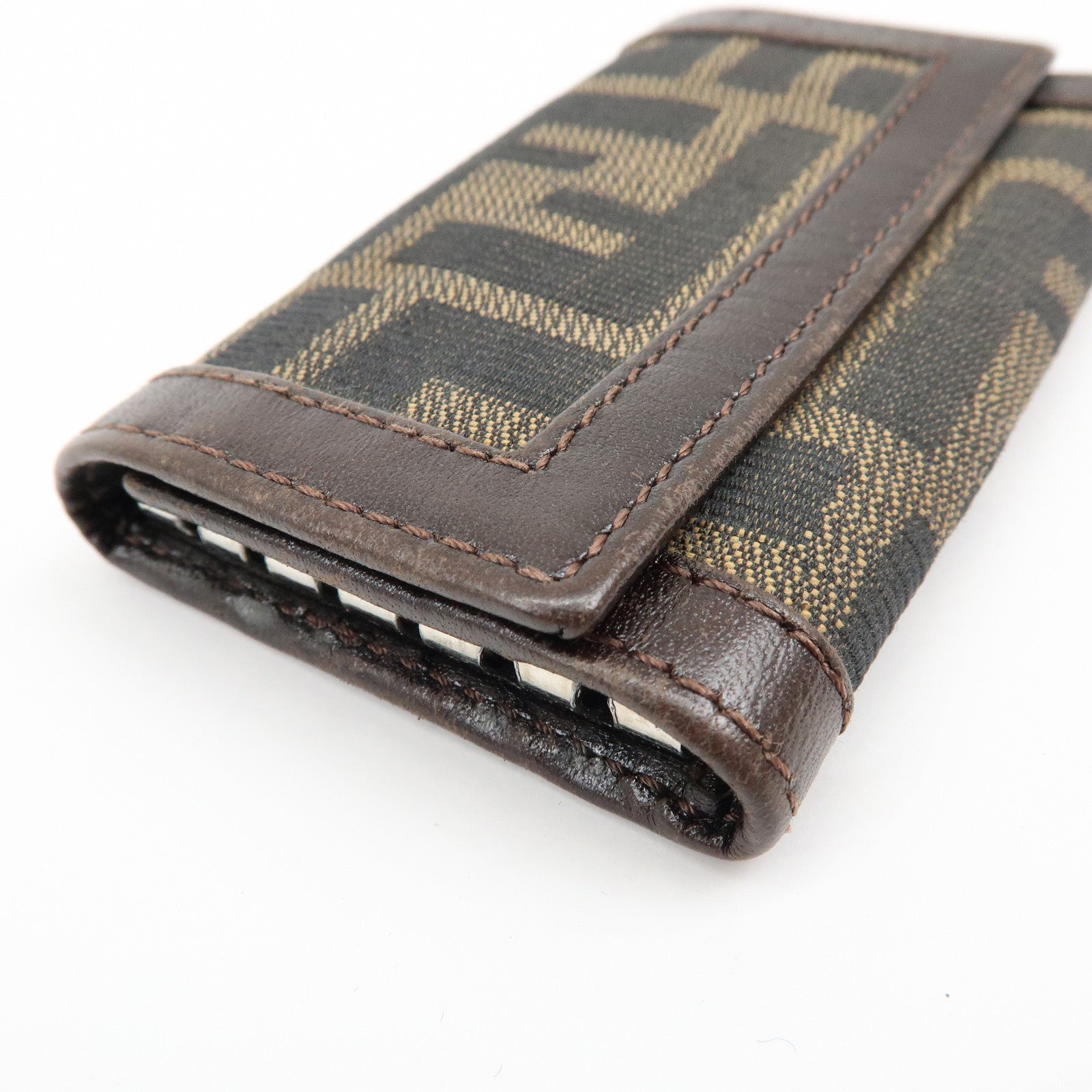 FENDI Zucca Zucchino Set of 3 Key Case Coin Case Brown Black