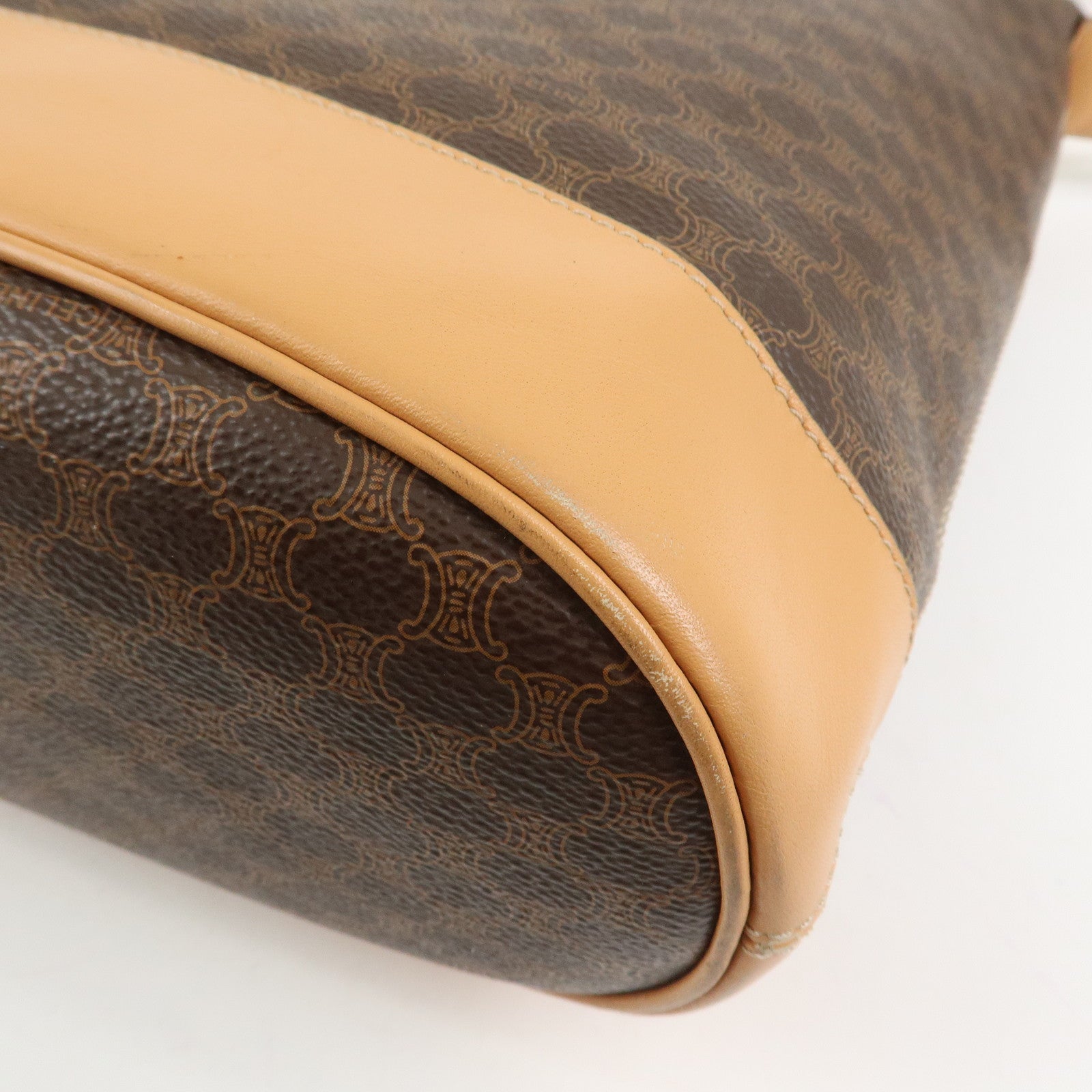 CELINE Macadam PVC Leather Shoulder Bag Hand Bag Brown