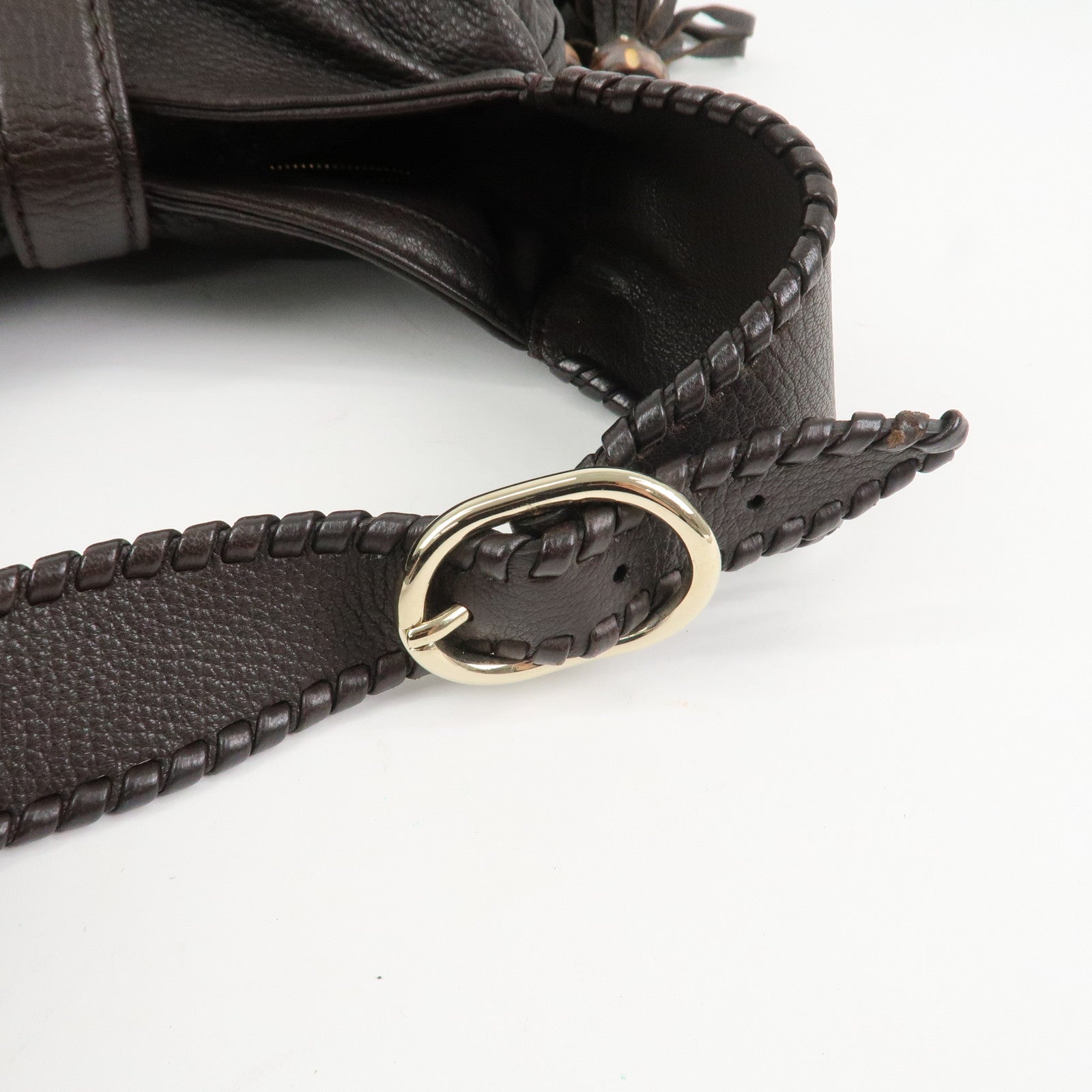 GUCCI New Jackie Leather 2Way Shoulder Bag Tassel Charm 219725