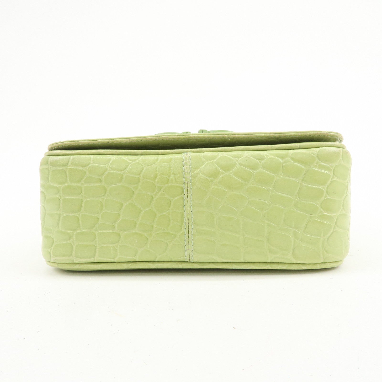 Ferragamo Gancini Embossed Leather Shoulder Bag Light Green