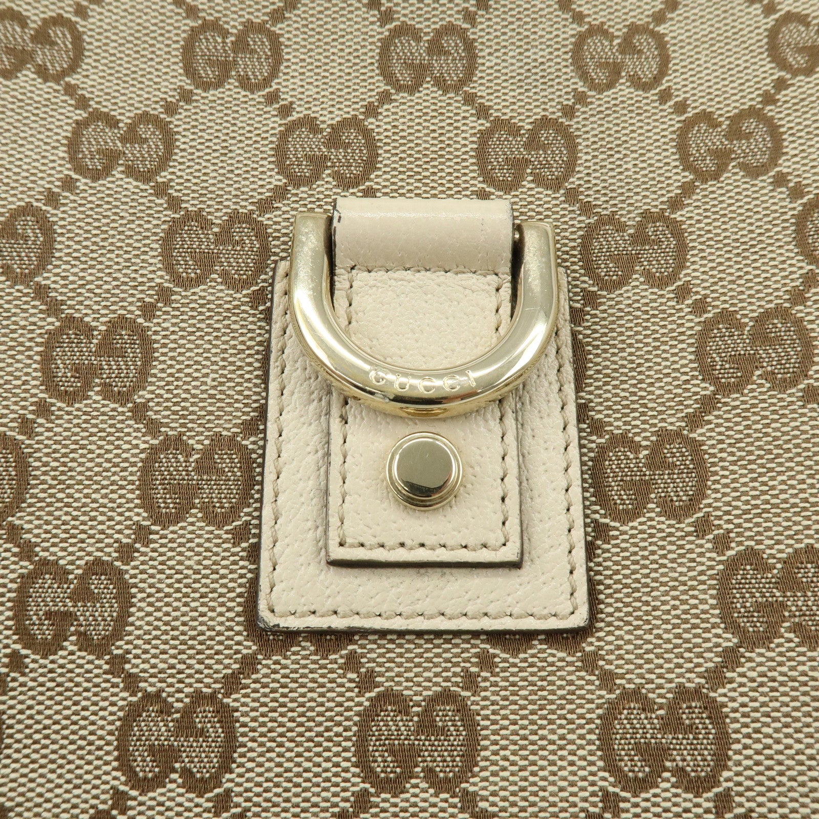 GUCCI Abbey GG Canvas Leather Shoulder Bag Hand Bag Beige 130737