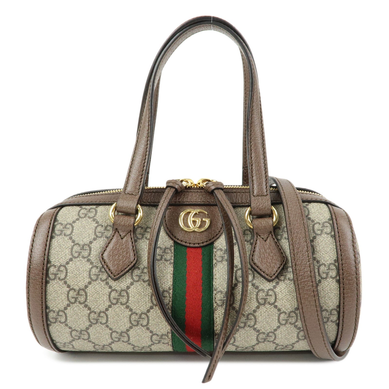 GUCCI Ophidia Sherry GG Supreme Leather Shoulder Bag Brown 602577