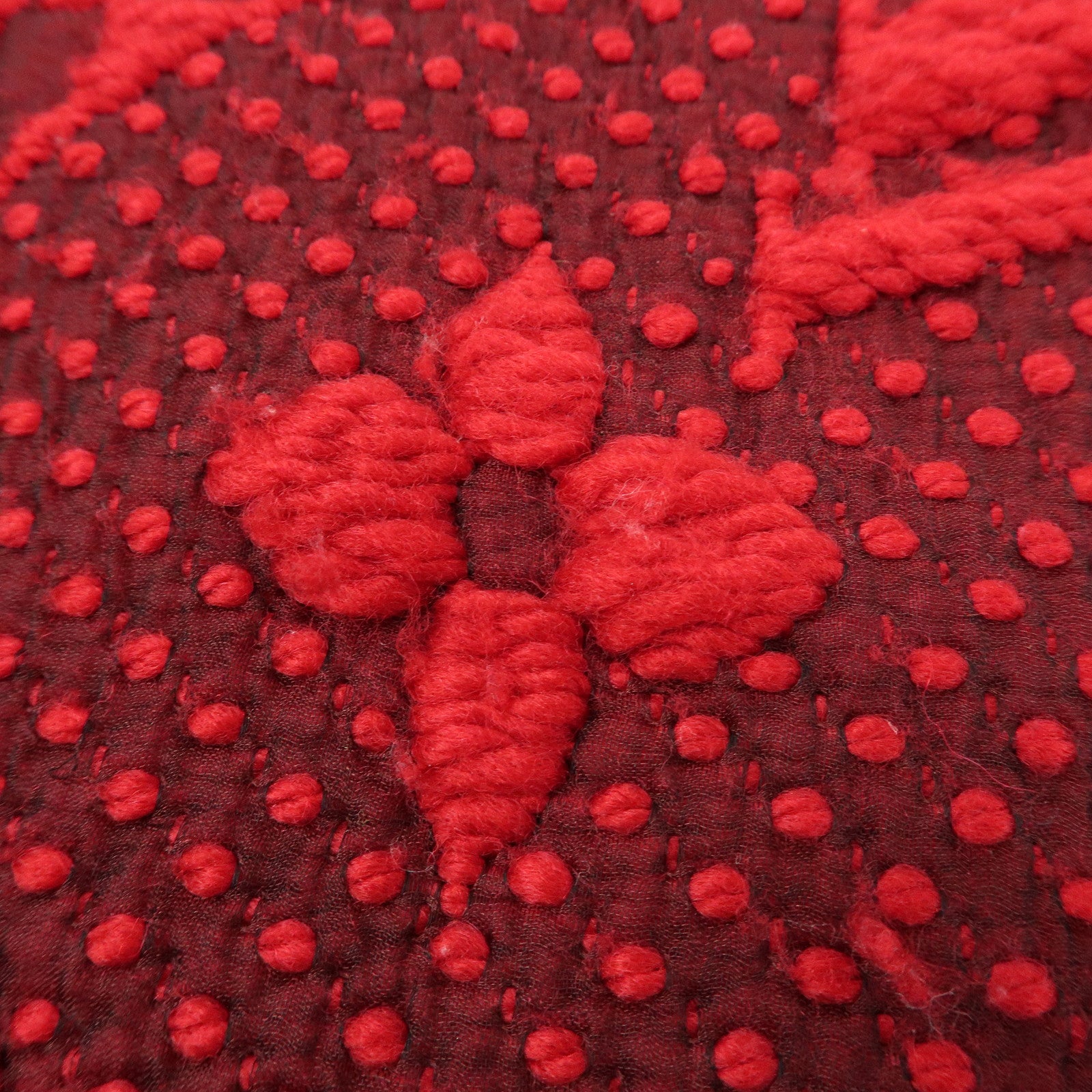 Louis Vuitton Echarpe Logomania Monogram Wool Silk Scarf Red