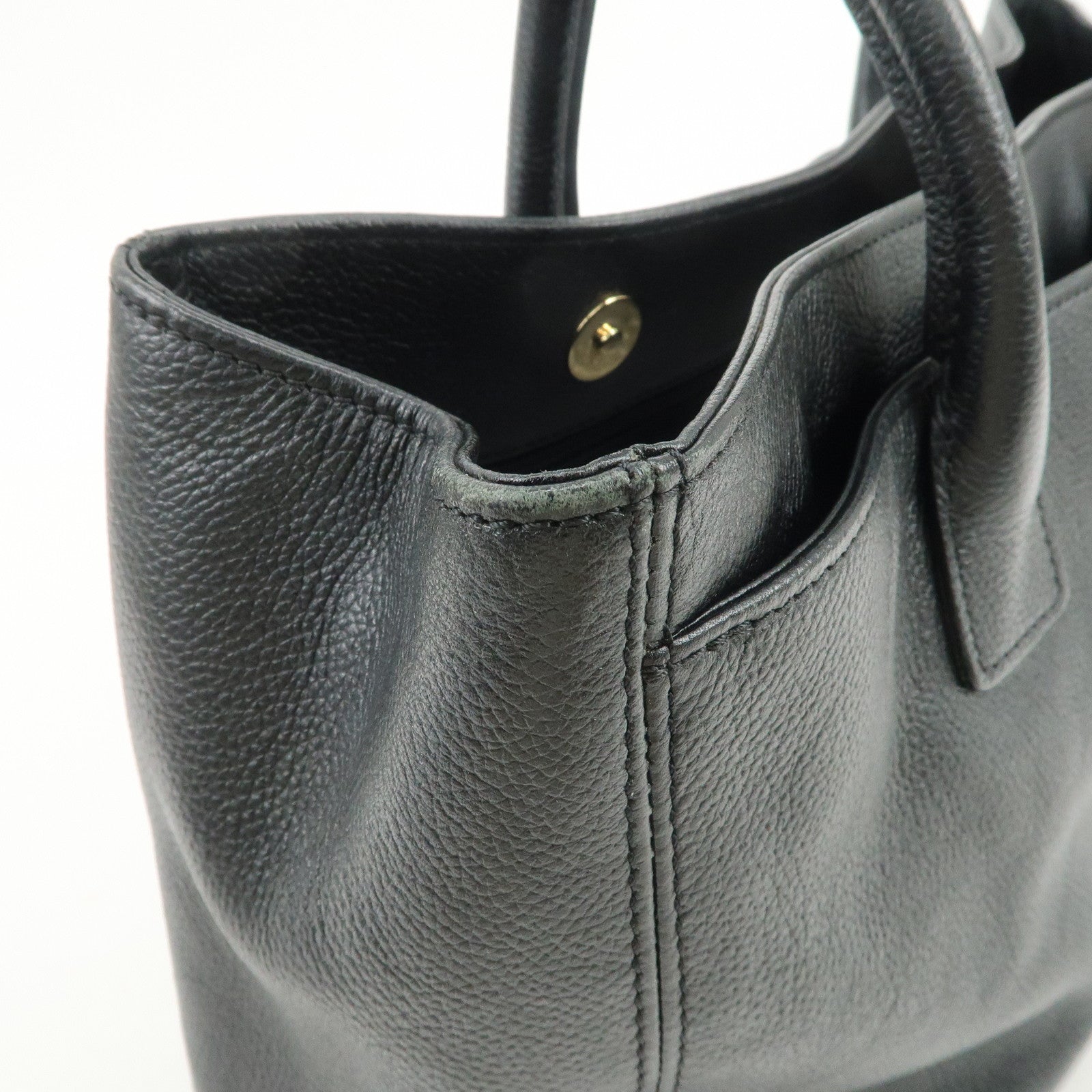 CHANEL Executive Leather Tote Bag Hand Bag Black A15206