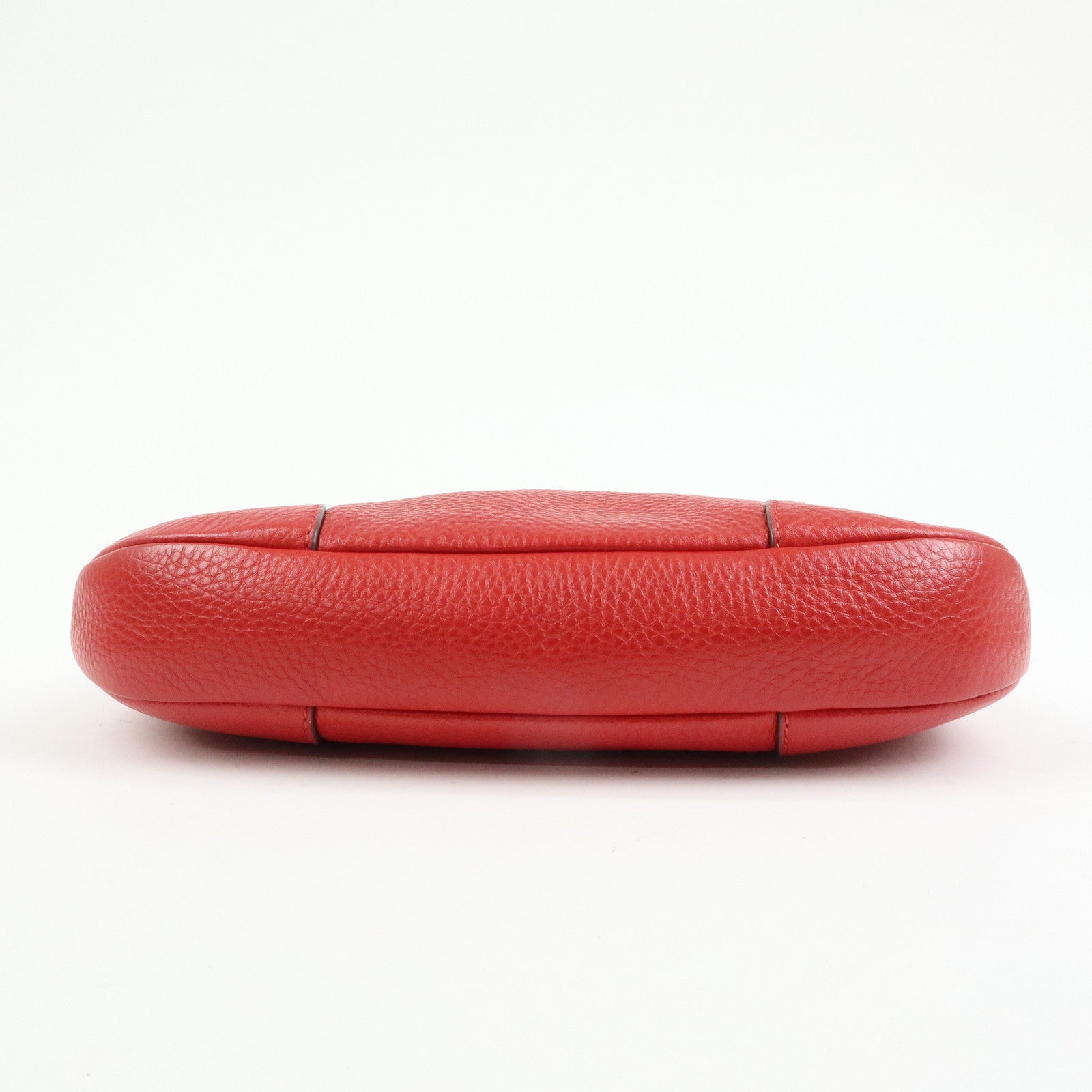 Ferragamo Gancini Leather Shoulder Bag Hand Bag Red