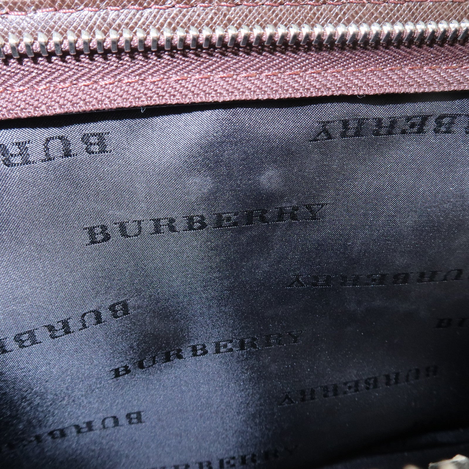 BURBERRY Leather Clutch Bag Hand Bag Pouch Brown
