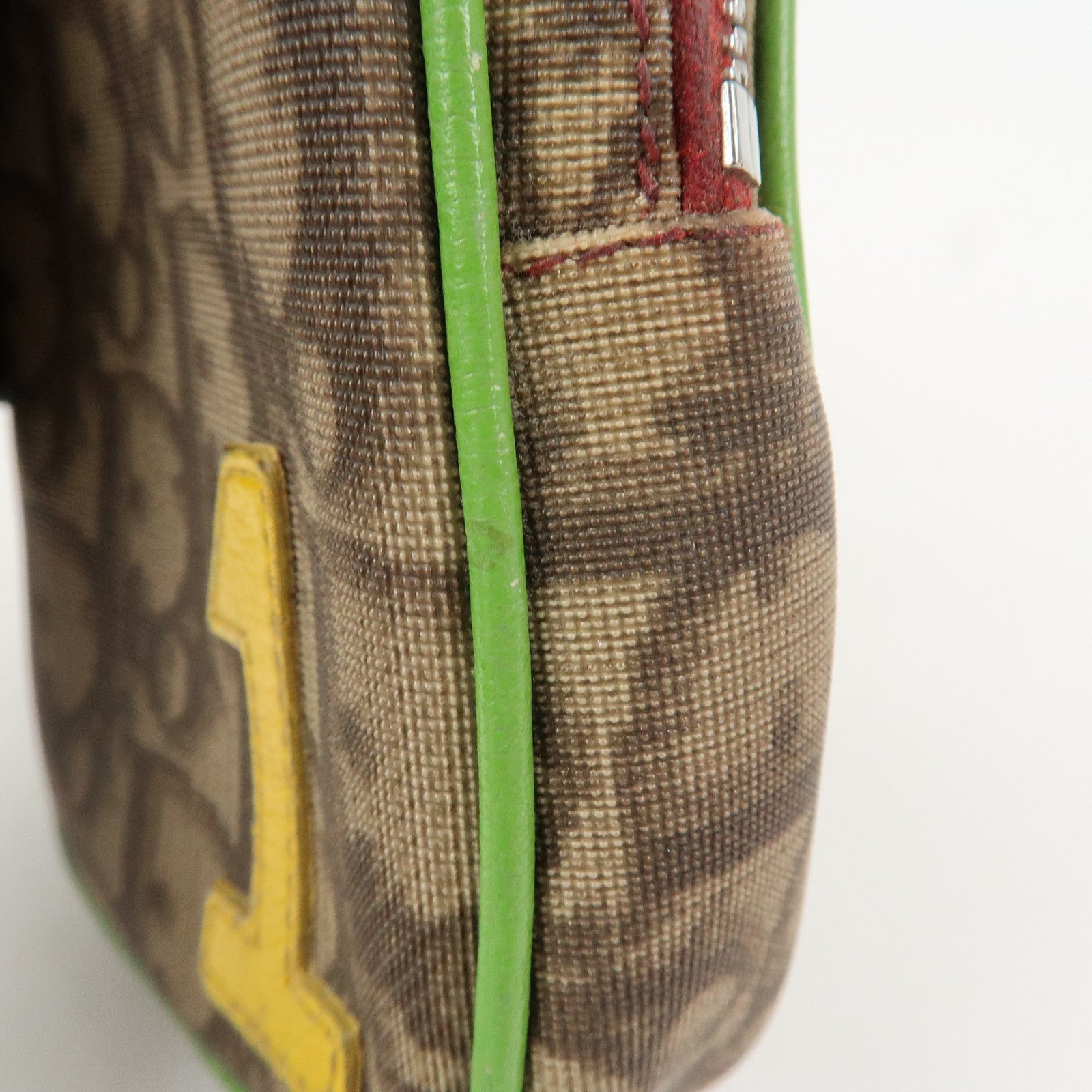 Christian Dior Rasta Trotter PVC Leather Pouch Cosmetic Pouch Brown