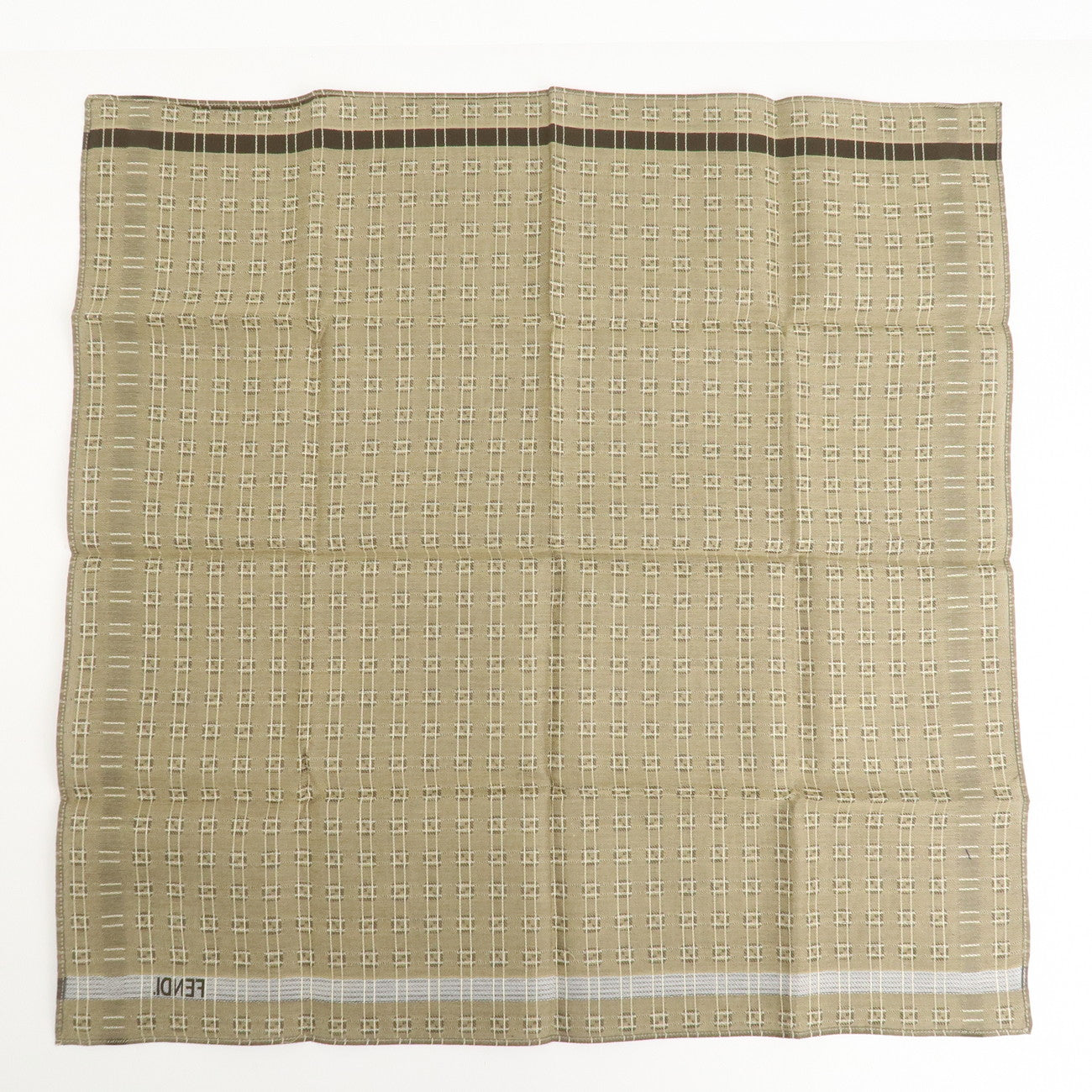 FENDI Set of 5 Cotton 100% Handkerchief Brown Black Navy Used