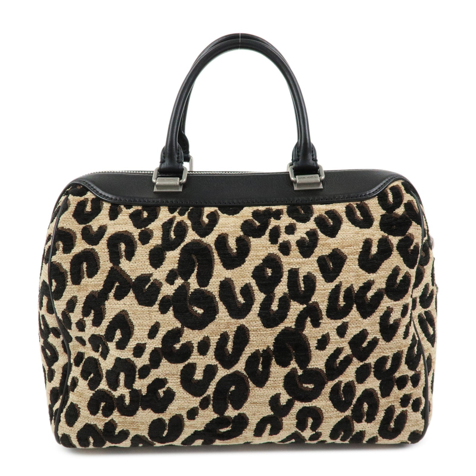 Louis Vuitton Speedy 30 Leopard Corduroy Leather Boston Bag M97396