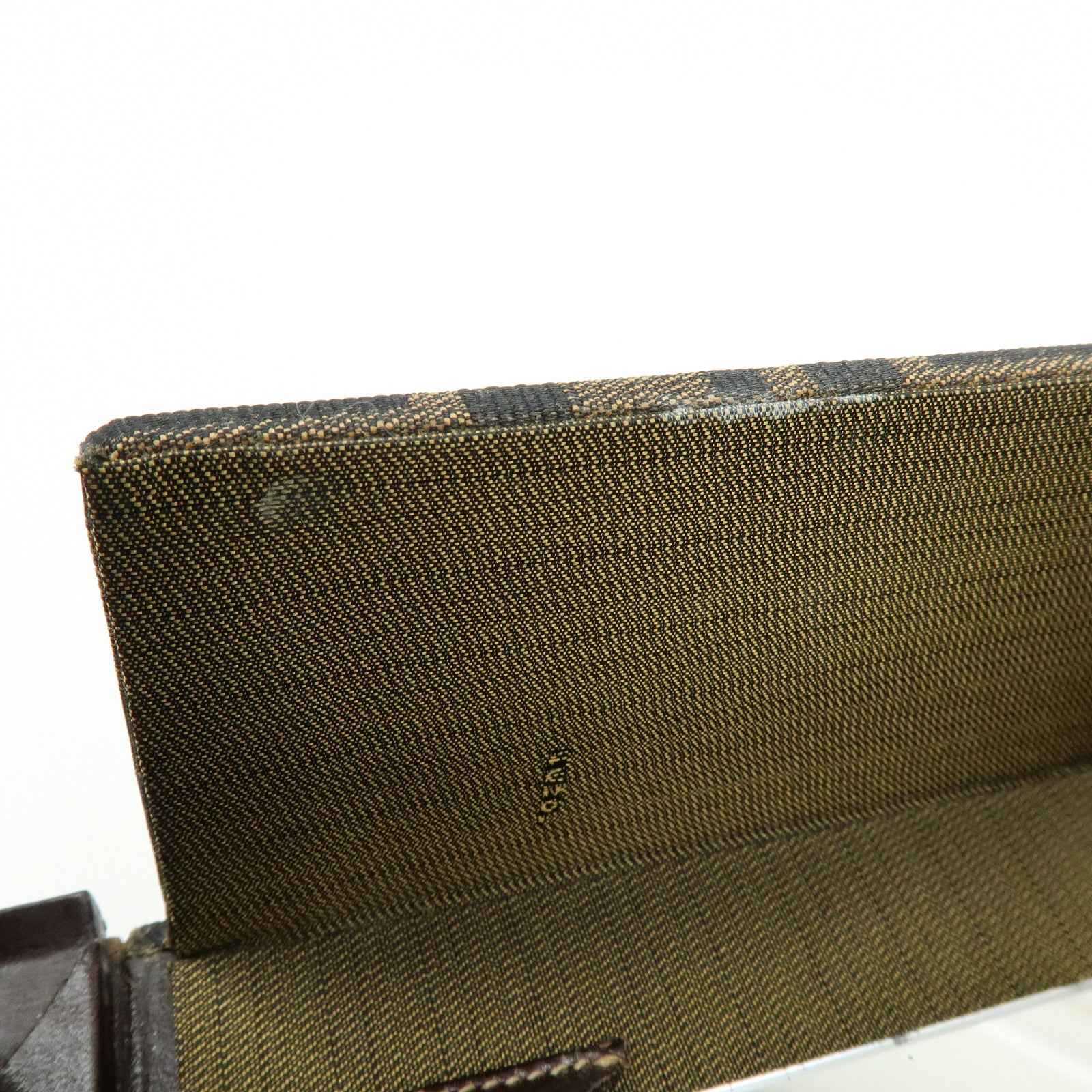 FENDI Zucca Canvas Leather Hand Bag Jewelry Box Brown Black