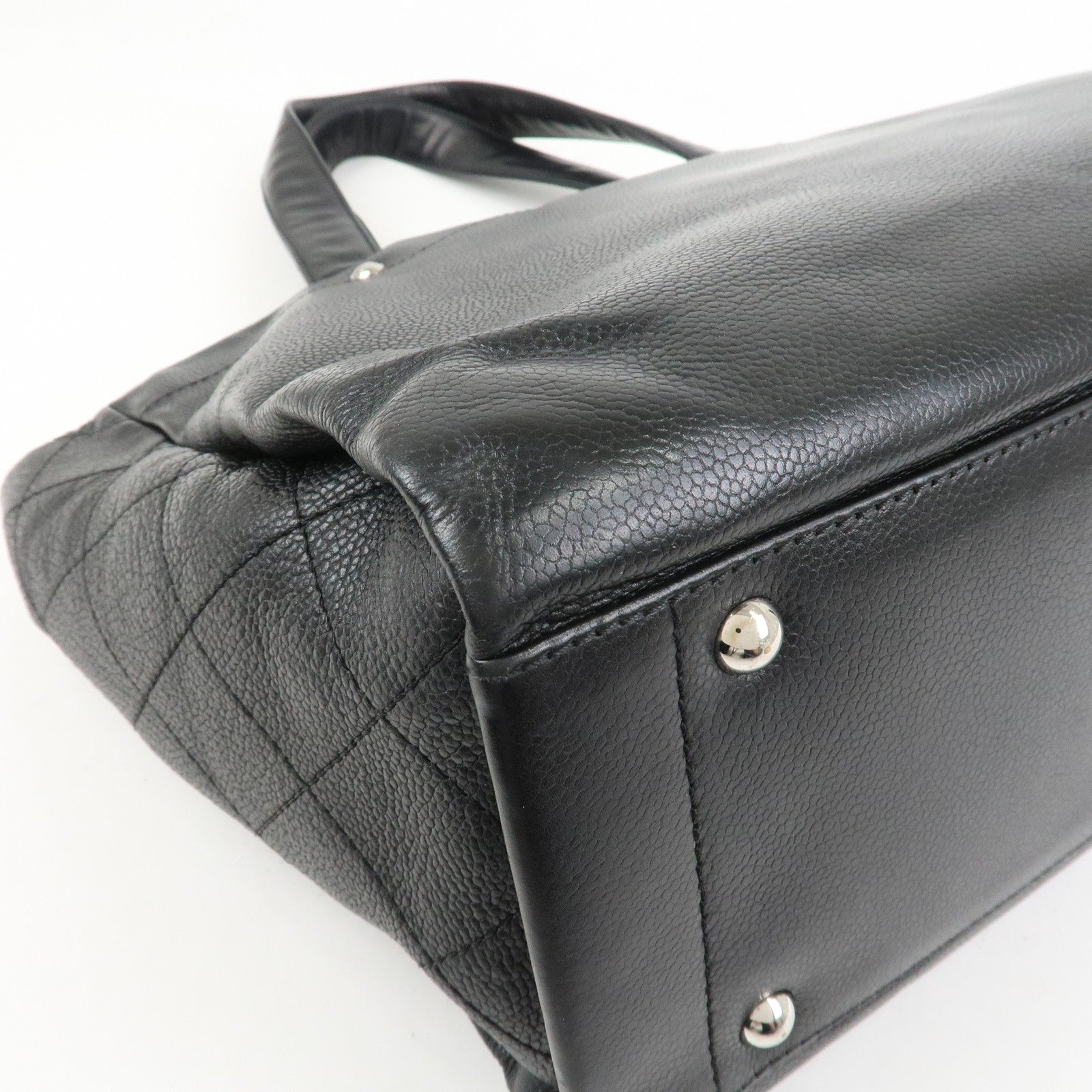 CHANEL COCO Mark Caviarskin Tote Bag Shoulder Bag Black A46566