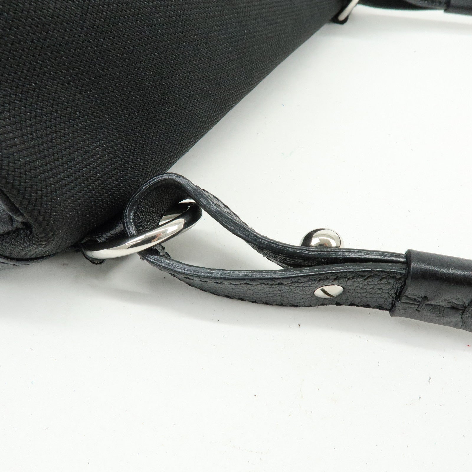 CHANEL Paris Biarritz PVC Coated Canvas Leather Shoulder Bag Black