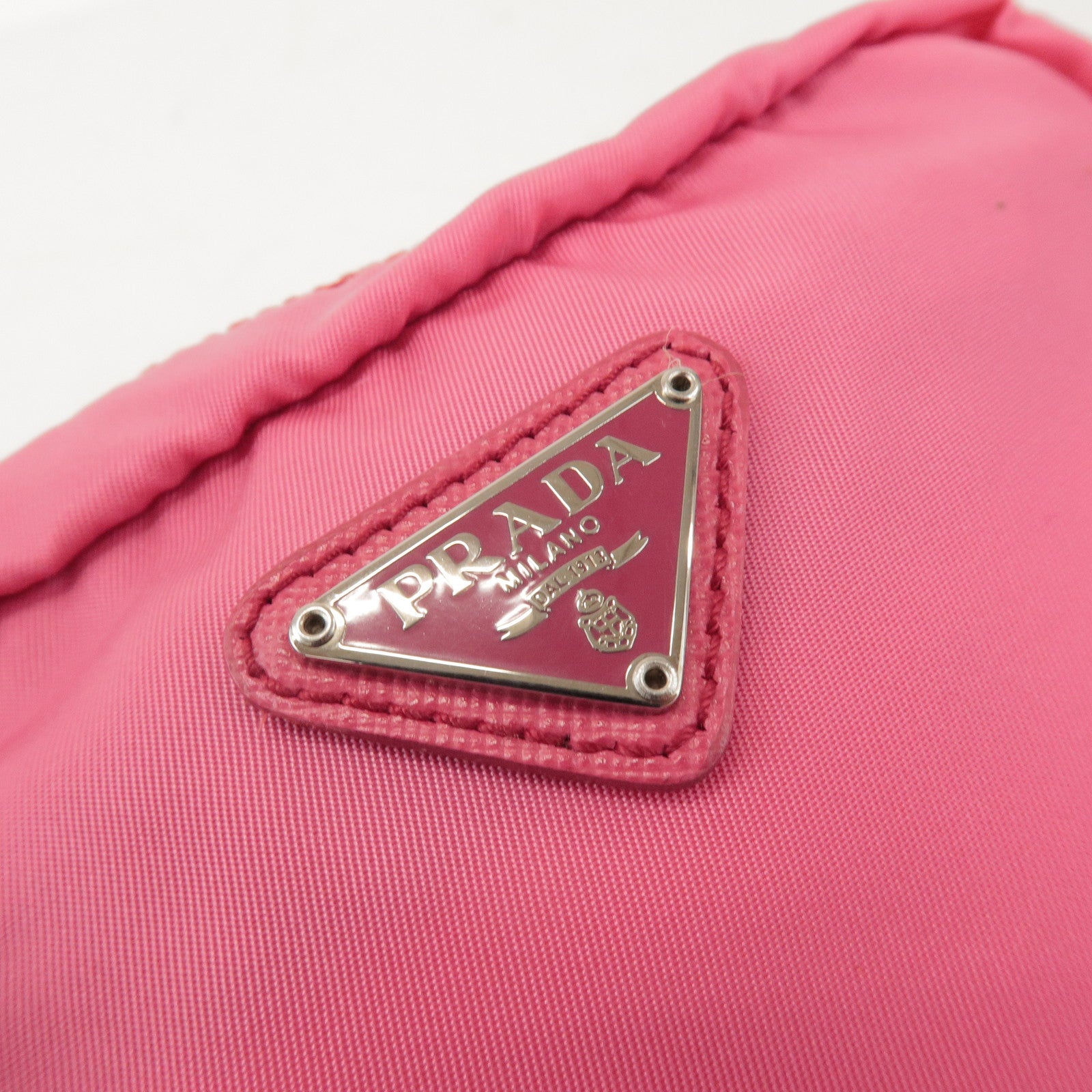 PRADA Set of 2 Nylon Pouch Cosmetic Bag Pink Red 1N0340/1N0339