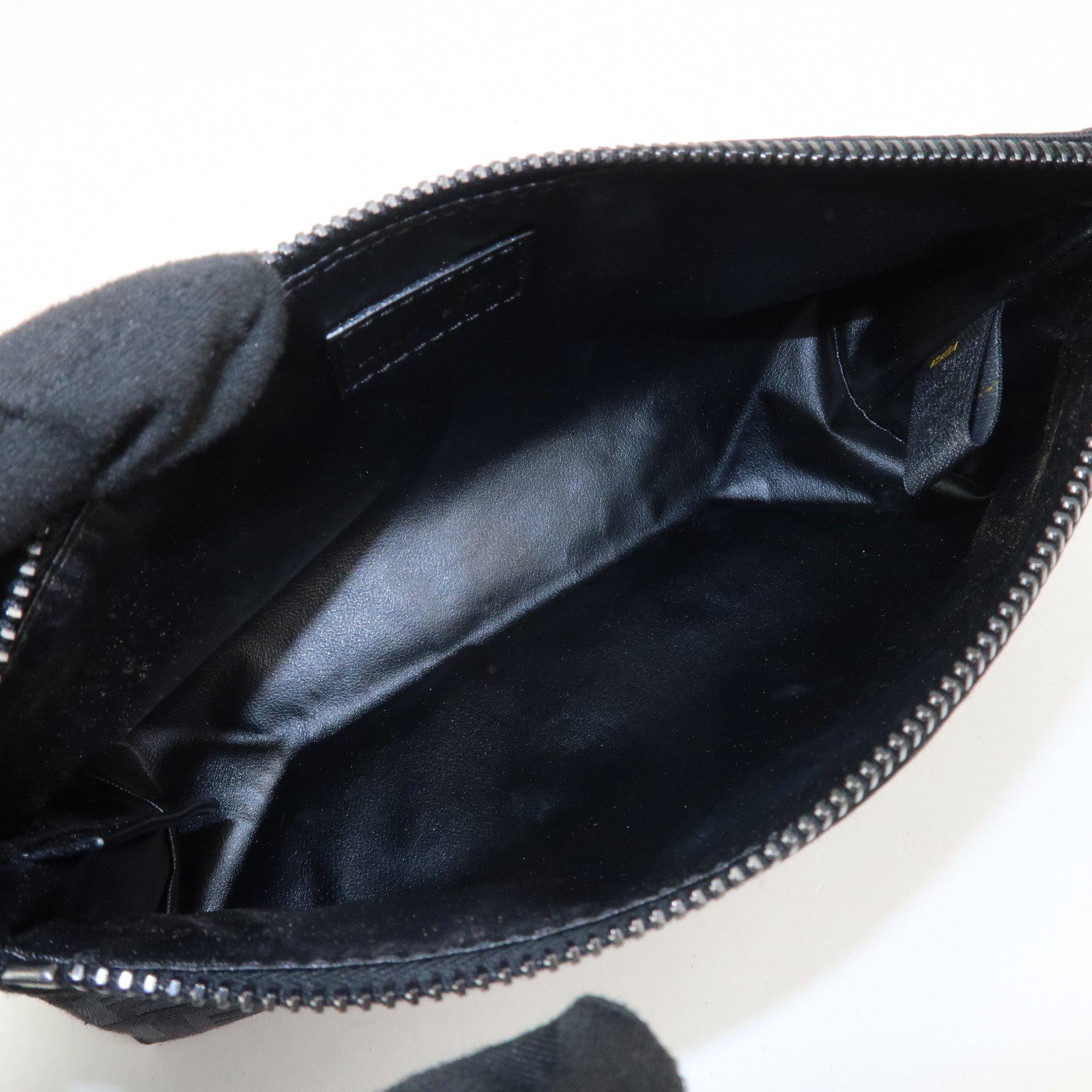 FENDI Set Of 2 Leather Zucchino Canvas Pouch Pink 8N0036 7N0038