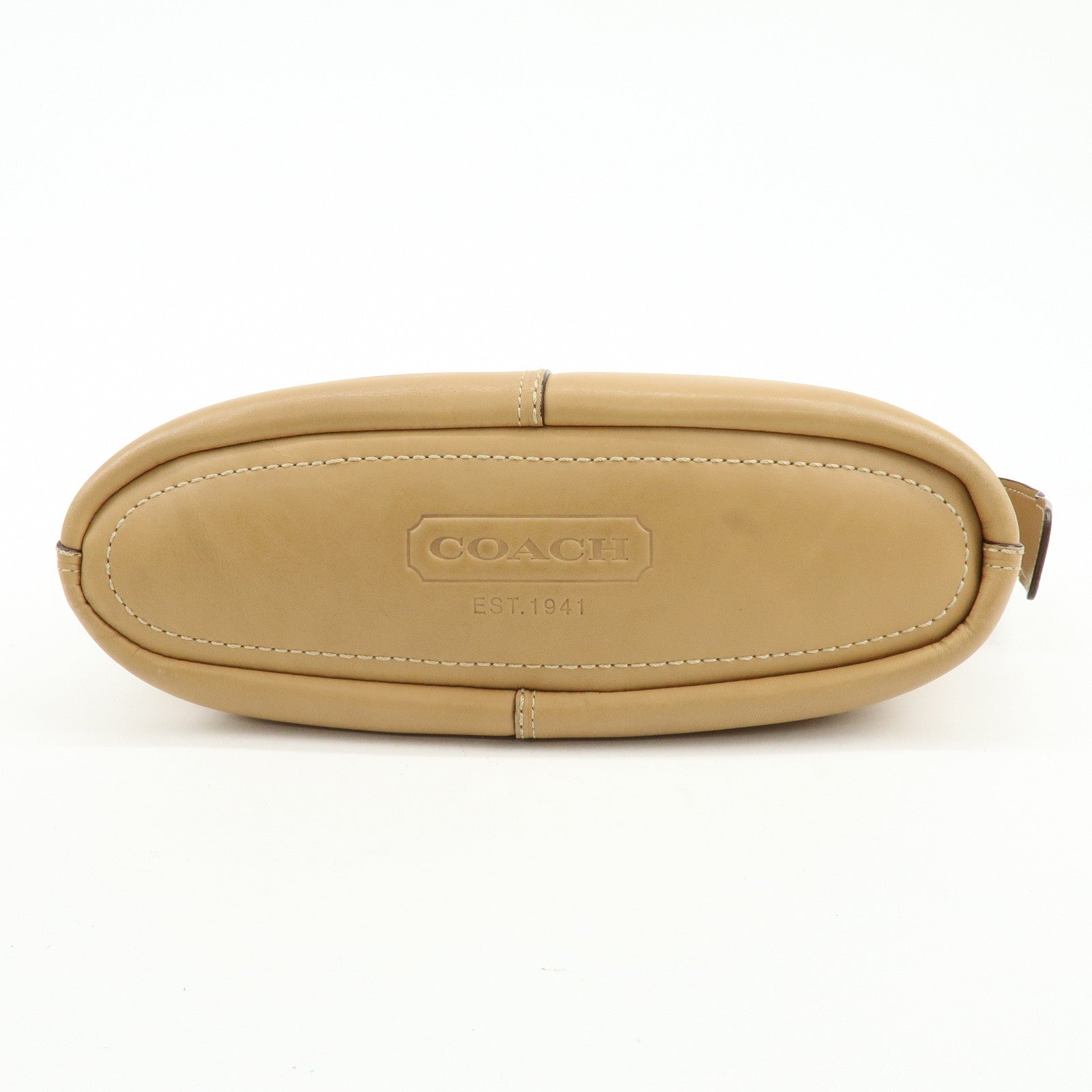 COACH Leather Shoulder Bag Light Brown