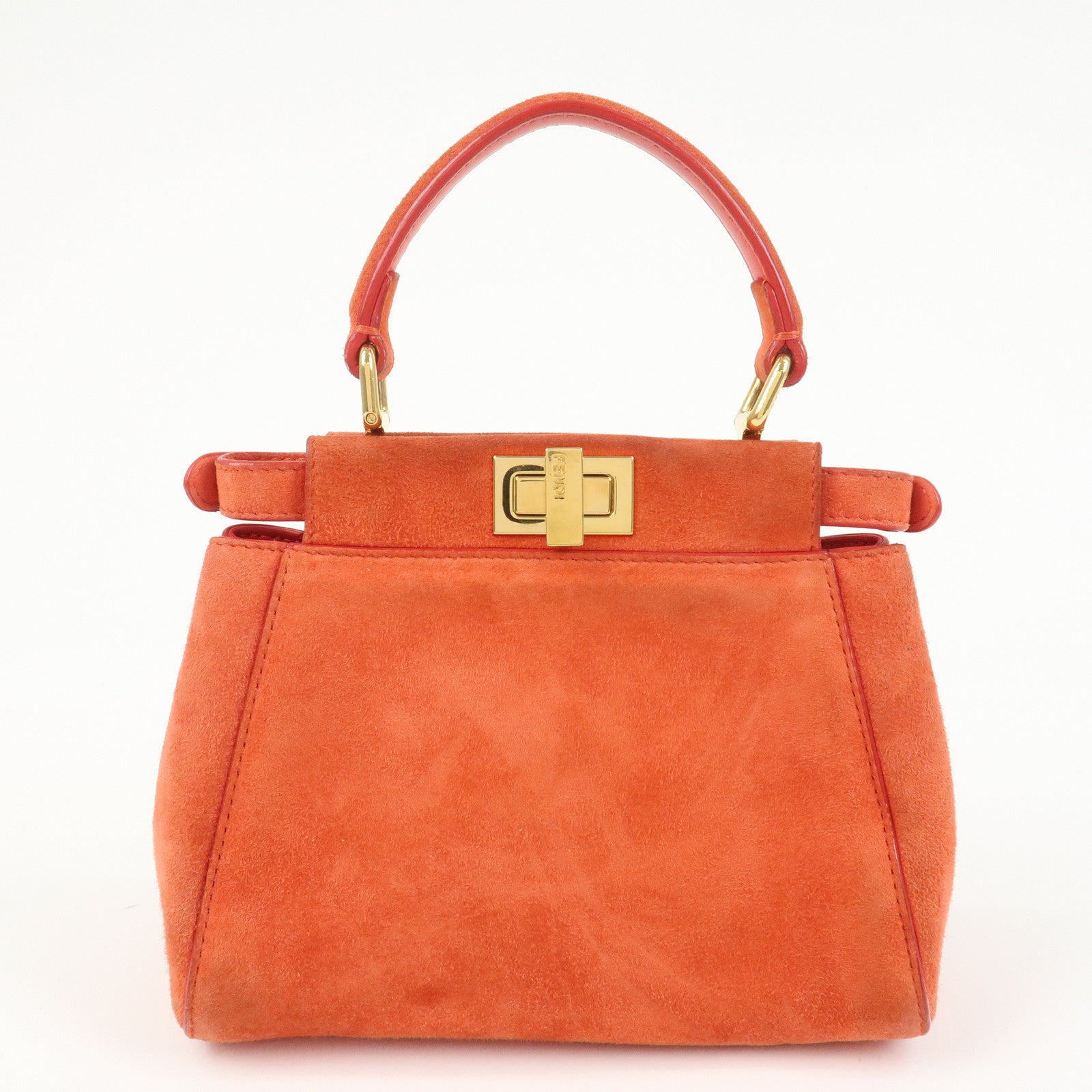 FENDI Peekaboo XS Suede 2Way Hand Bag Shoulder Crossbody Bag 8BN309