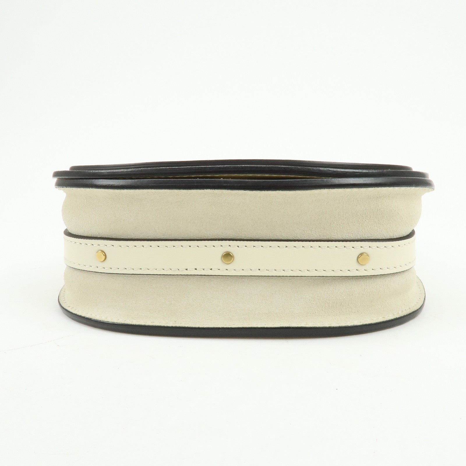 Chloe Nile Leather Suede 2Way Hand Bag Shoulder Bag White