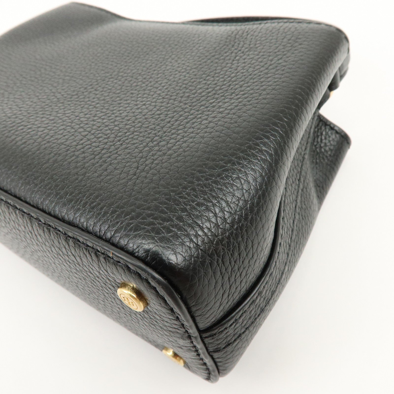 TORY BURCH Britten Micro Satchel Leather 2Way Bag Hand Bag Black