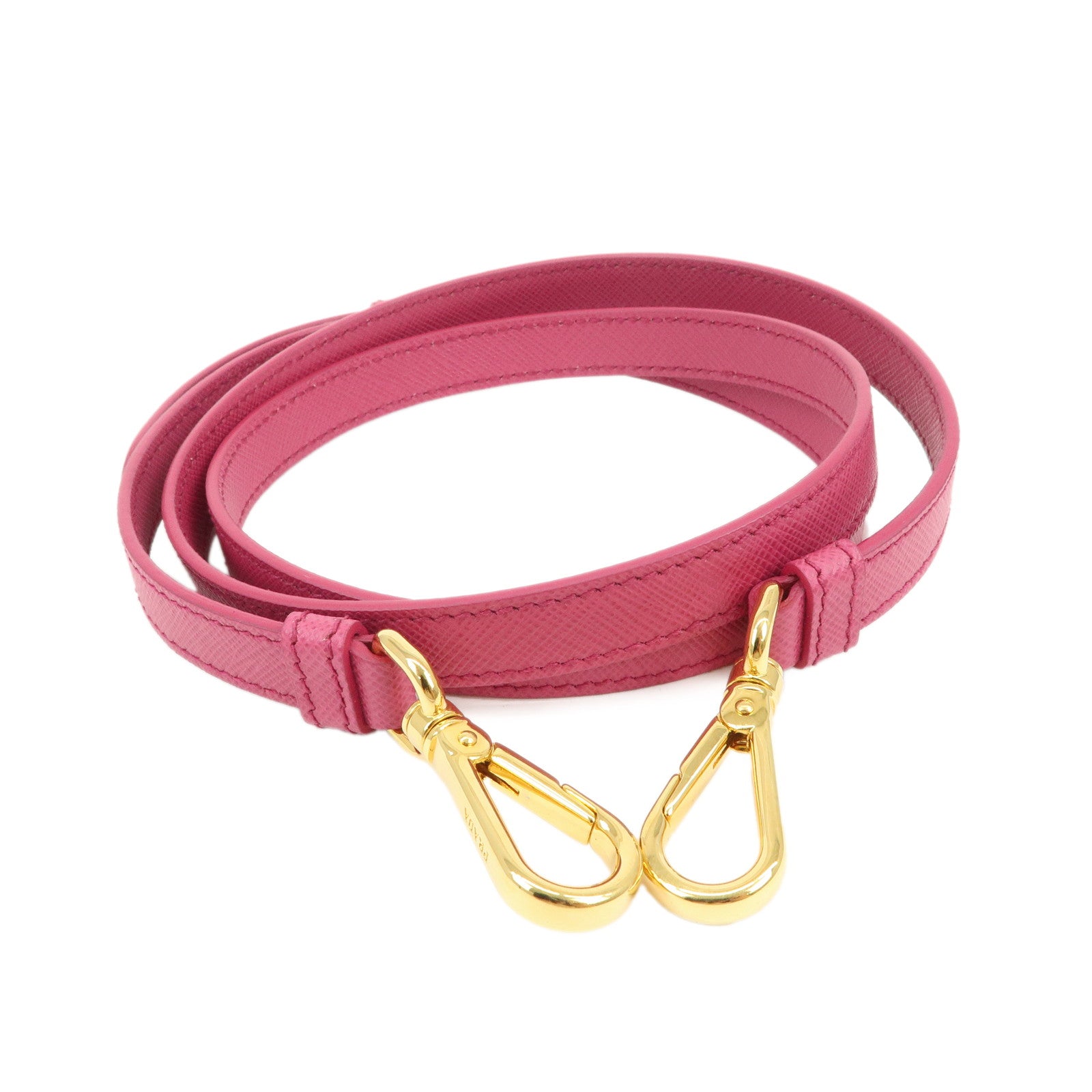 PRADA Logo Saffiano Leather Shoulder Strap Pink